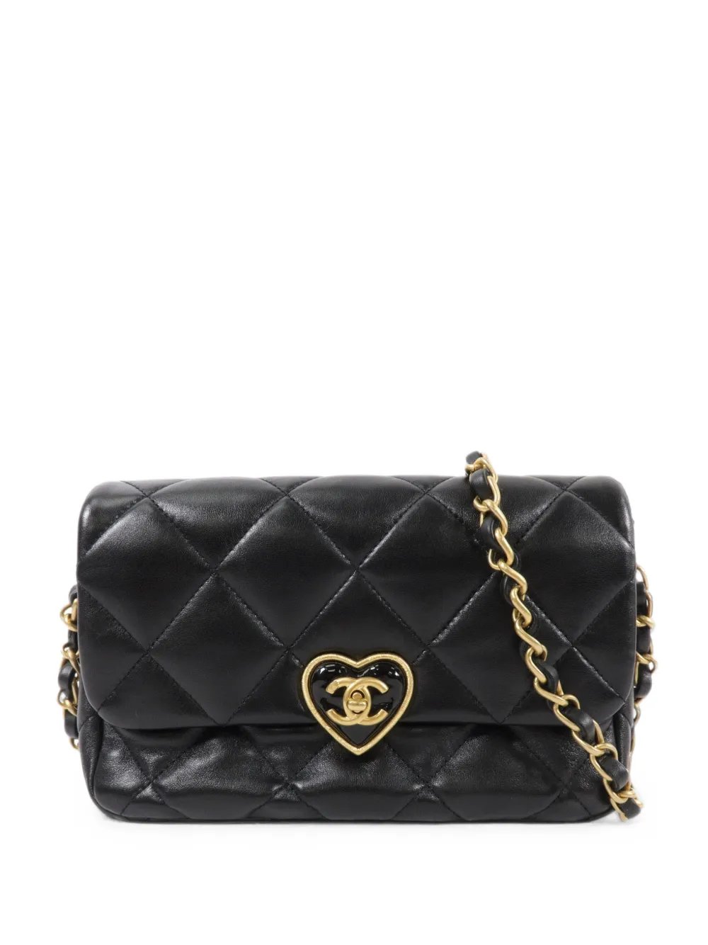 CC heart-lock shoulder bag