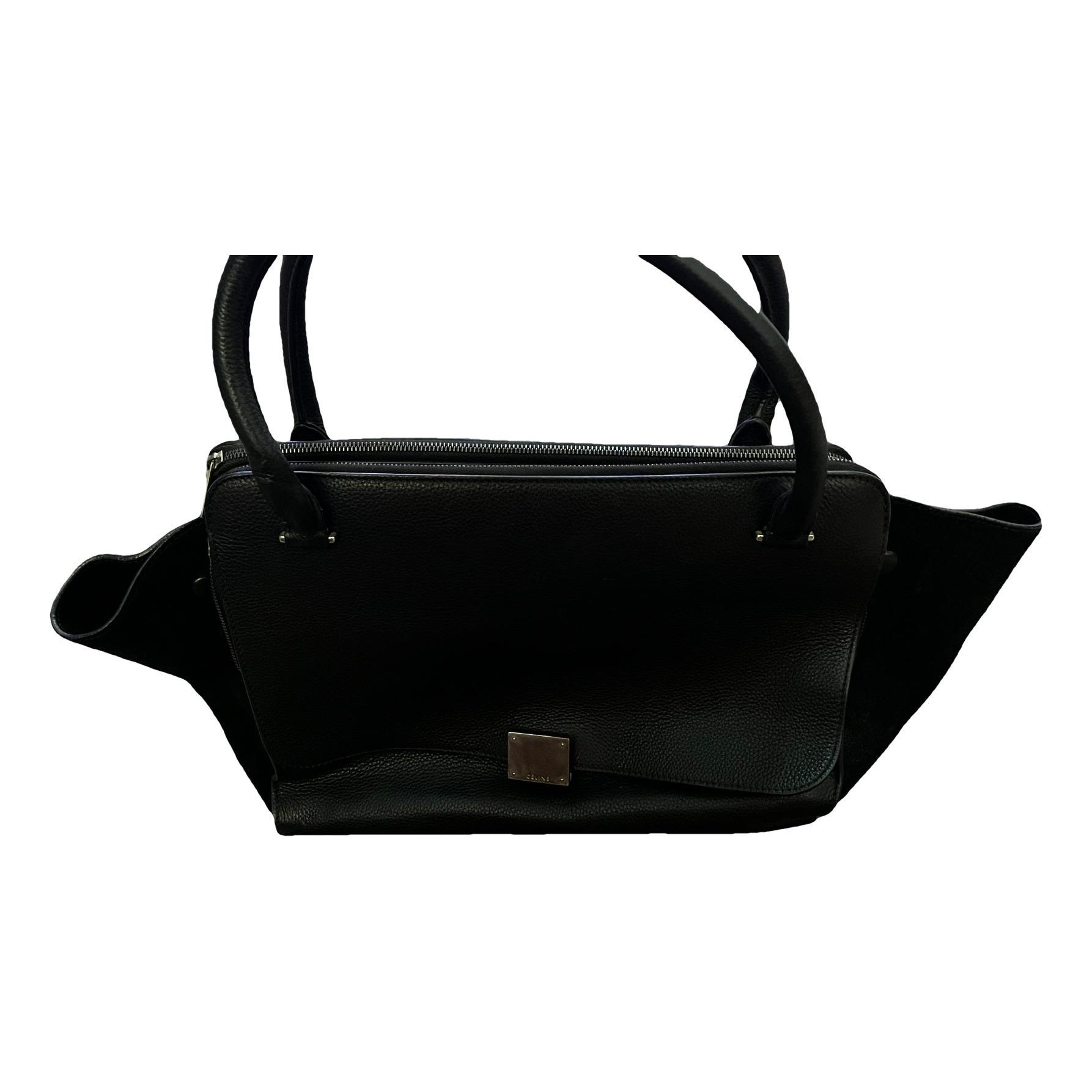 Trapèze leather handbag