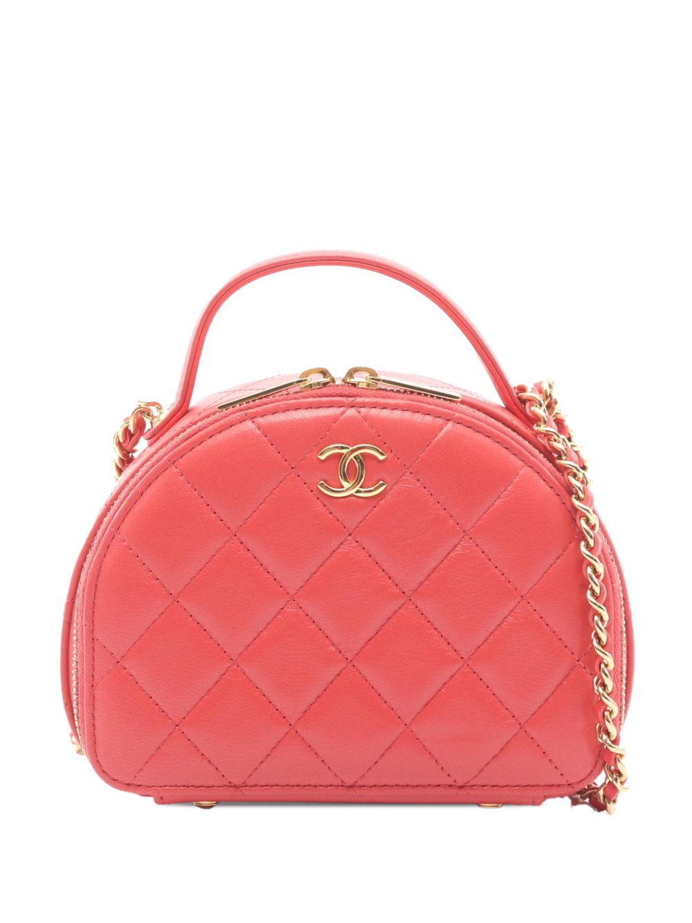 2021-2026 CC Quilted Lambskin Chic Riviera Top Handle Vanity Case satchel
