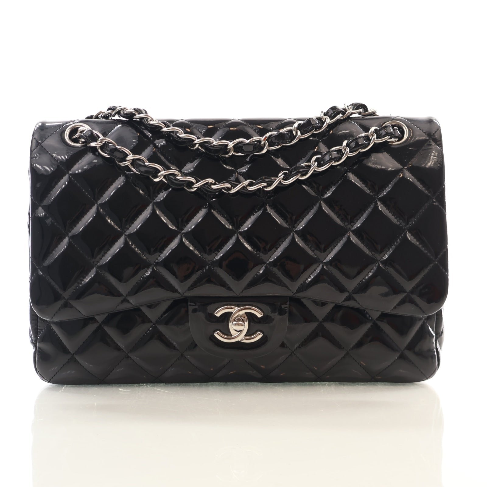 Chanel Jumbo Patent Classic Double Flap Bag