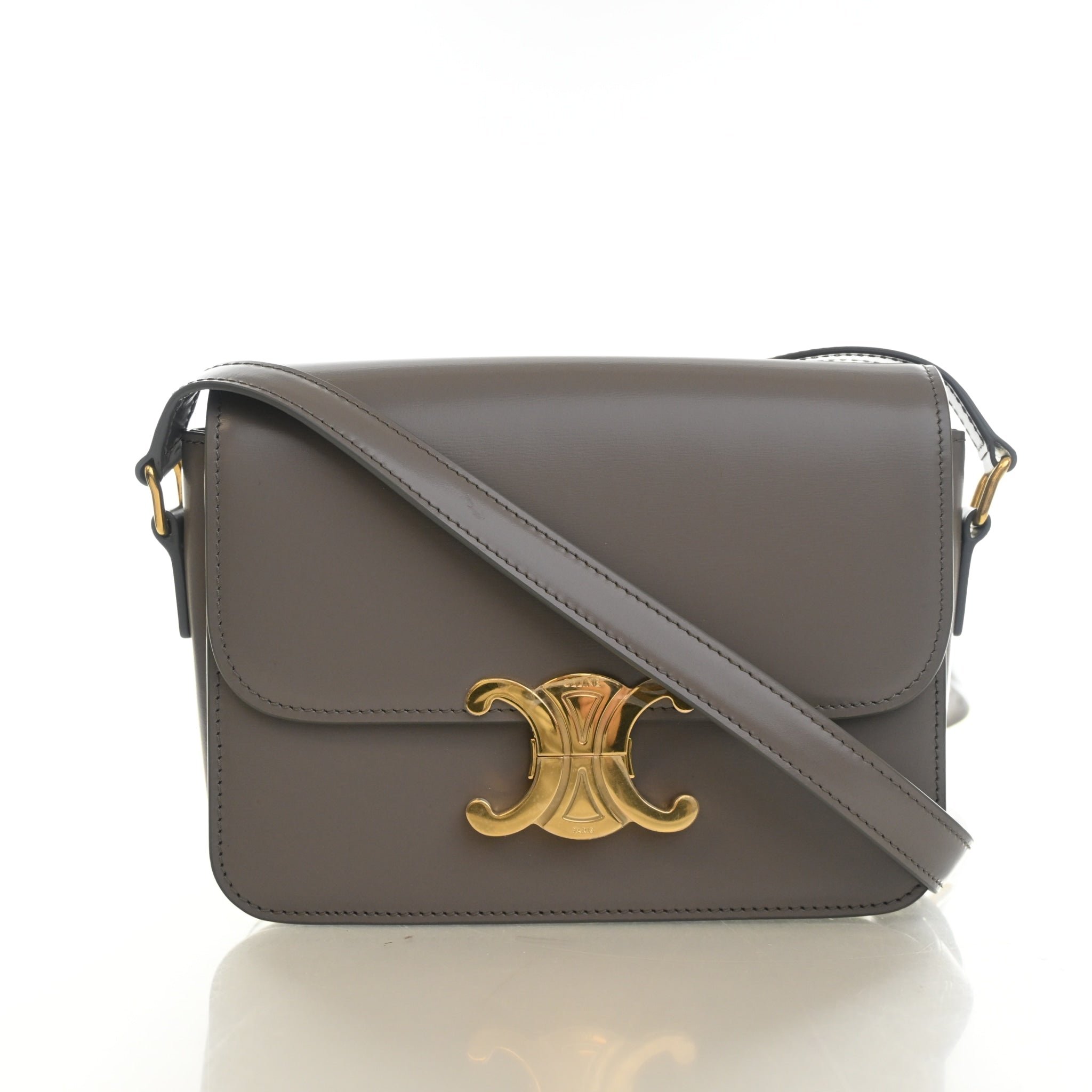 Celine Teen Calfskin Triomphe Flap Bag
