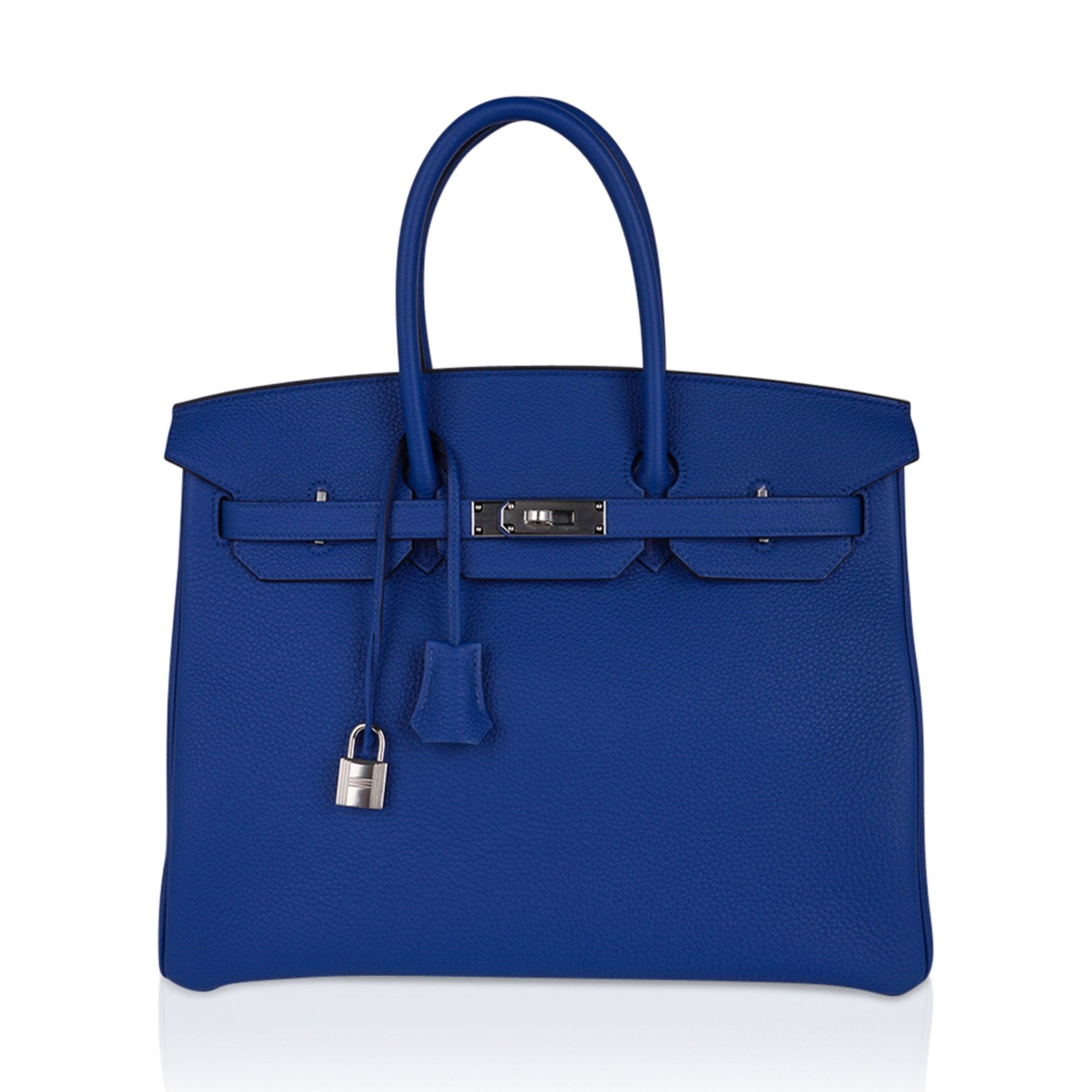 Hermes Hermes Birkin 35 Bag Blue de France Togo Leather with Palladium Hardware