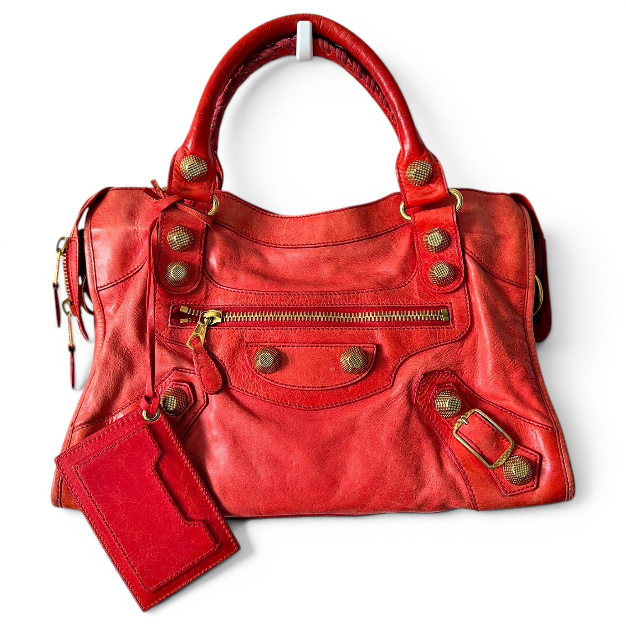 City leather handbag