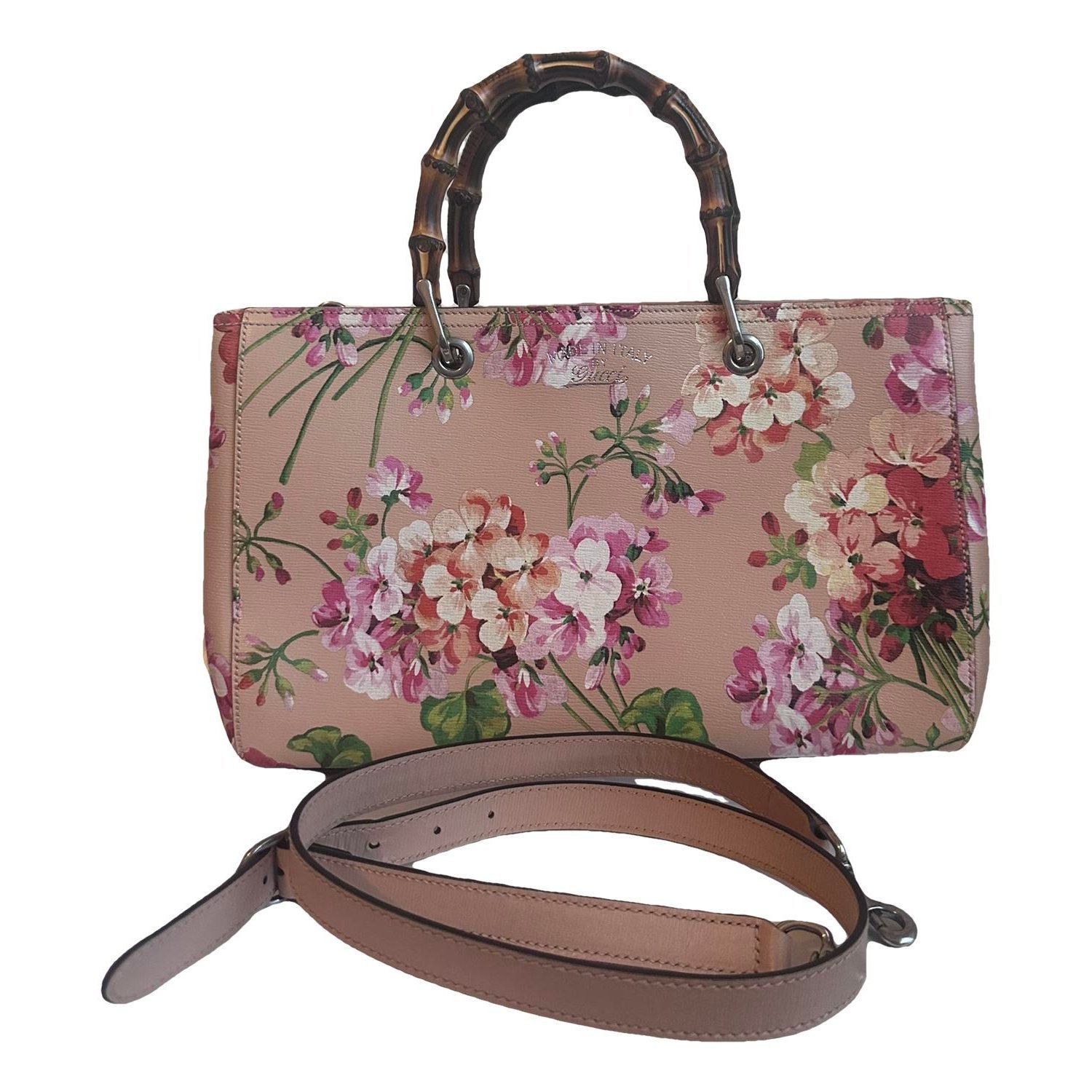 Bamboo leather crossbody bag