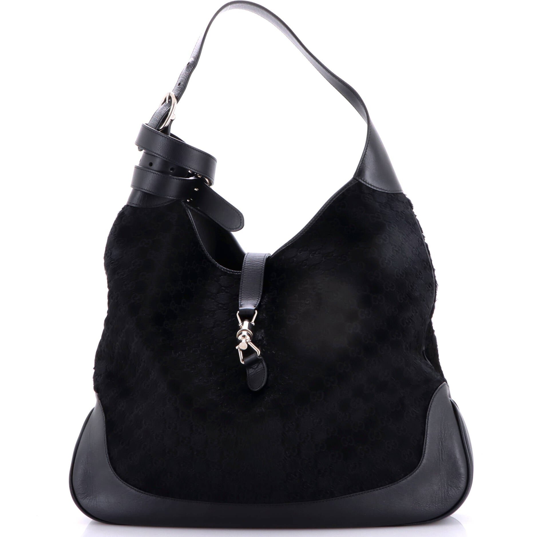 Jackie 1961 Relaxed Hobo Guccissima Calf Hair and Leather Large