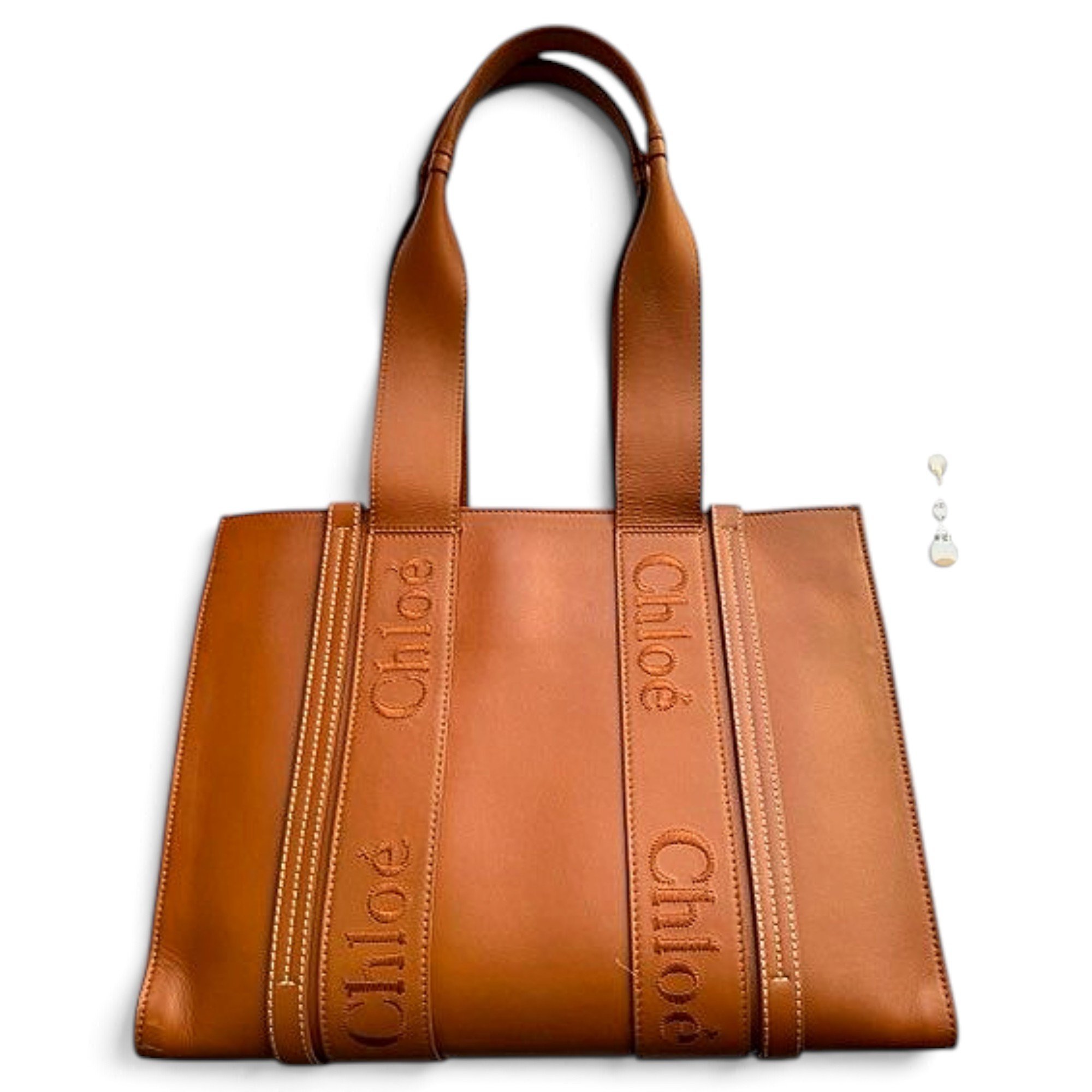 Woody leather tote