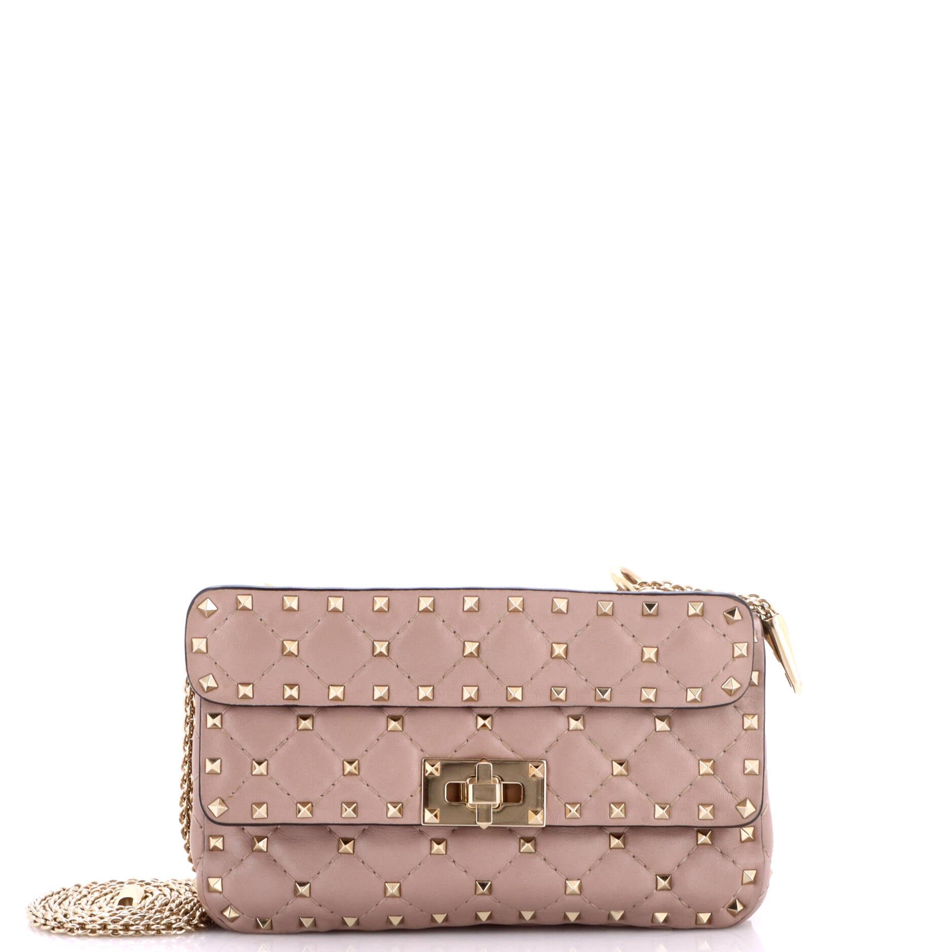Rockstud Spike Flap Bag Quilted Leather Small