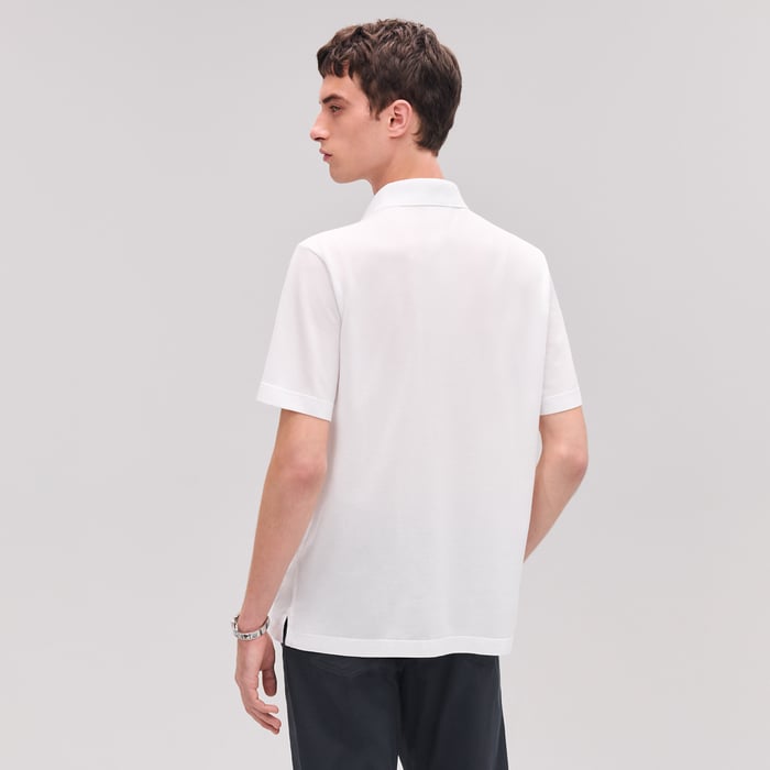 Blanc "H" Embroidered Buttoned Polo Shirt