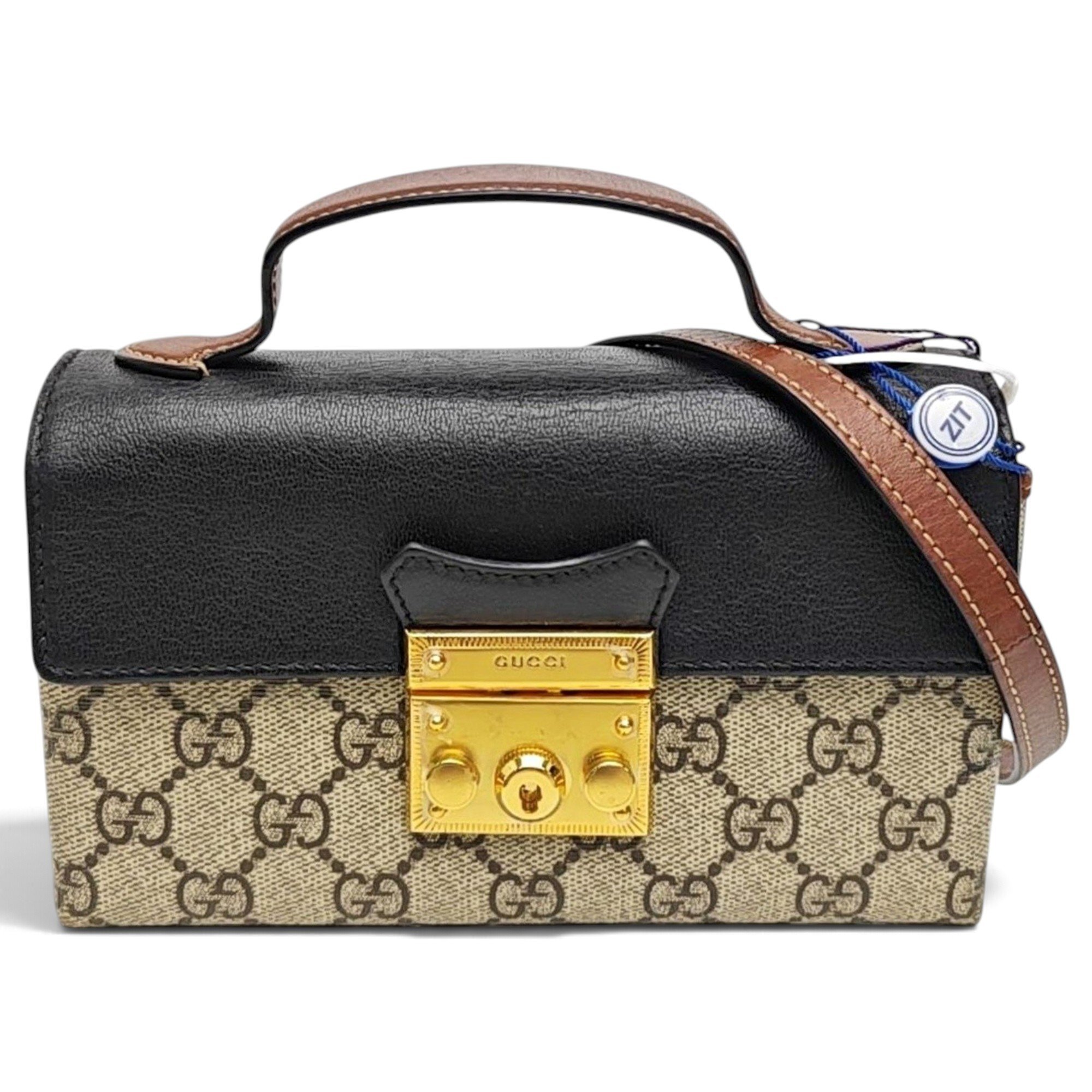 Padlock leather handbag