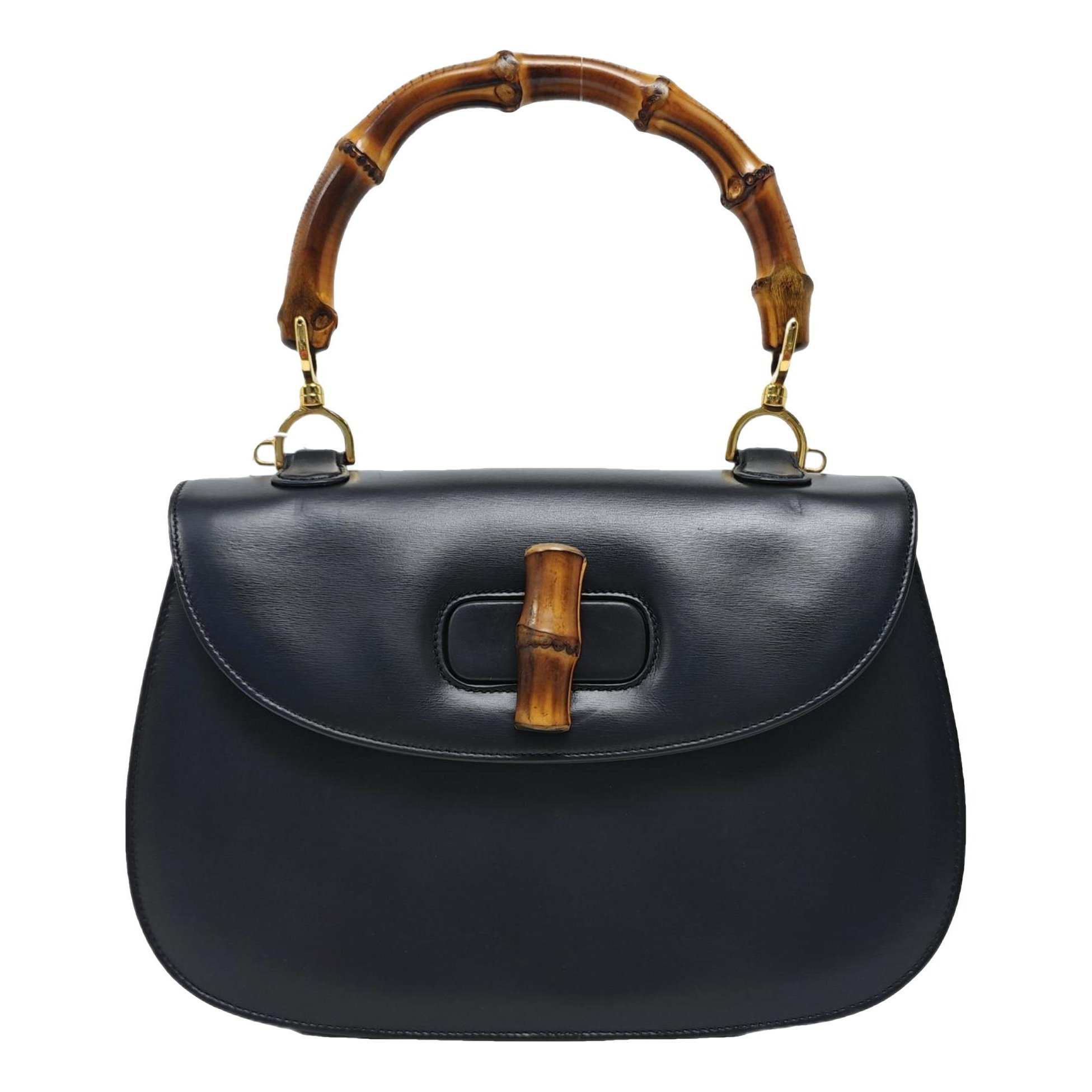 Convertible Bamboo Top Handle leather handbag