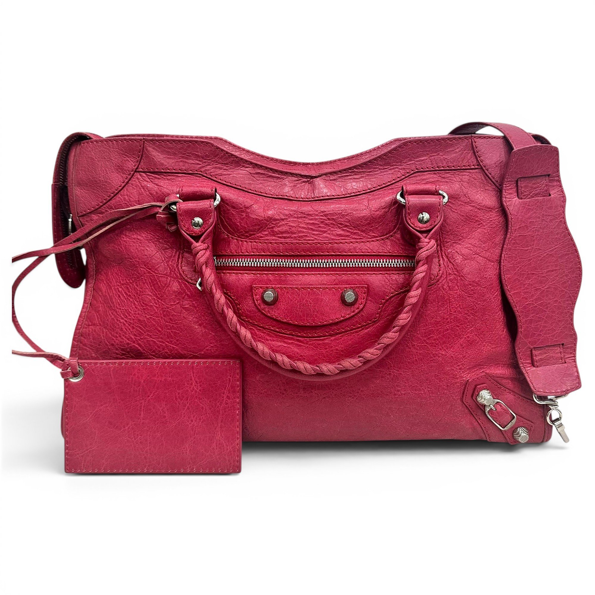 City leather handbag