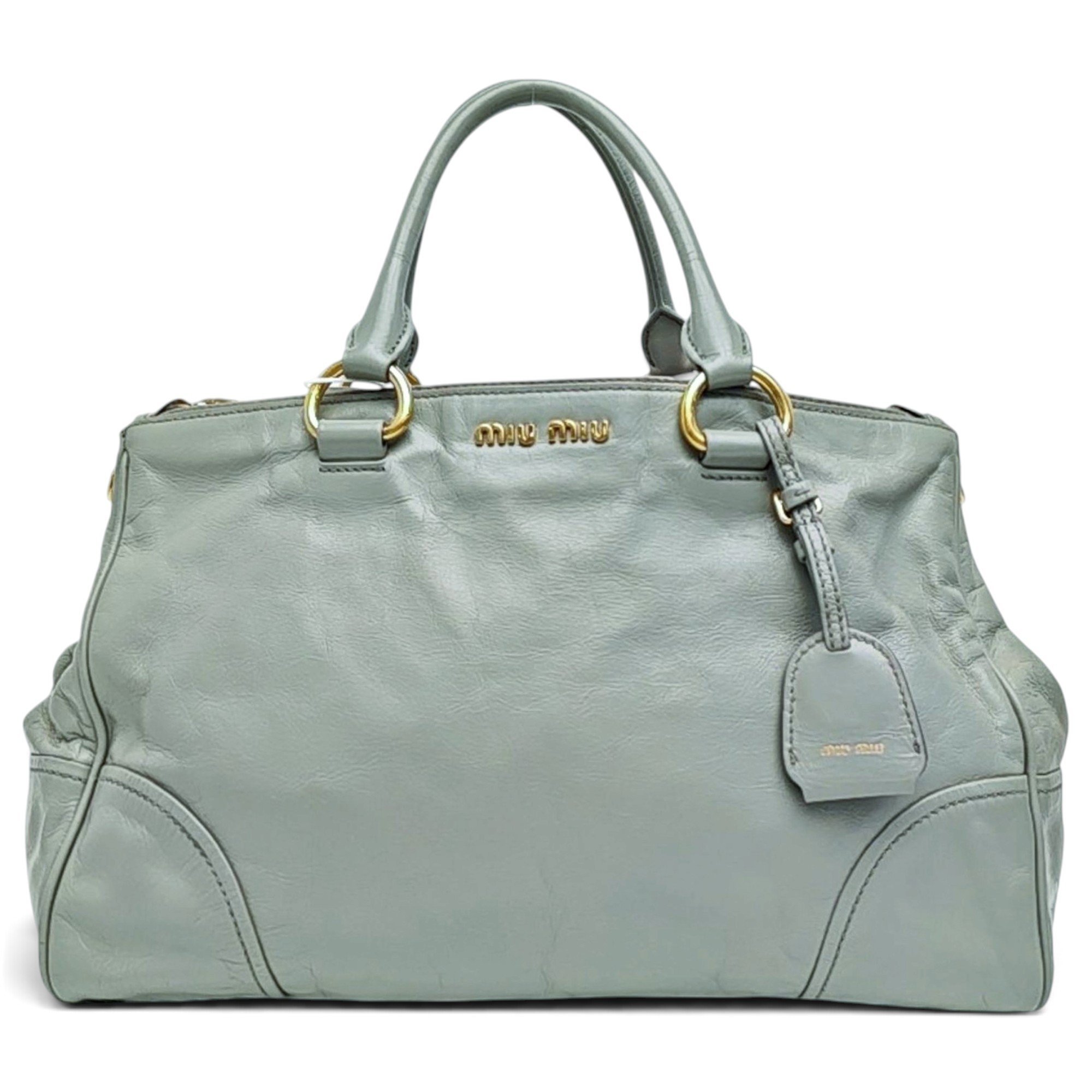 Bow bag leather handbag