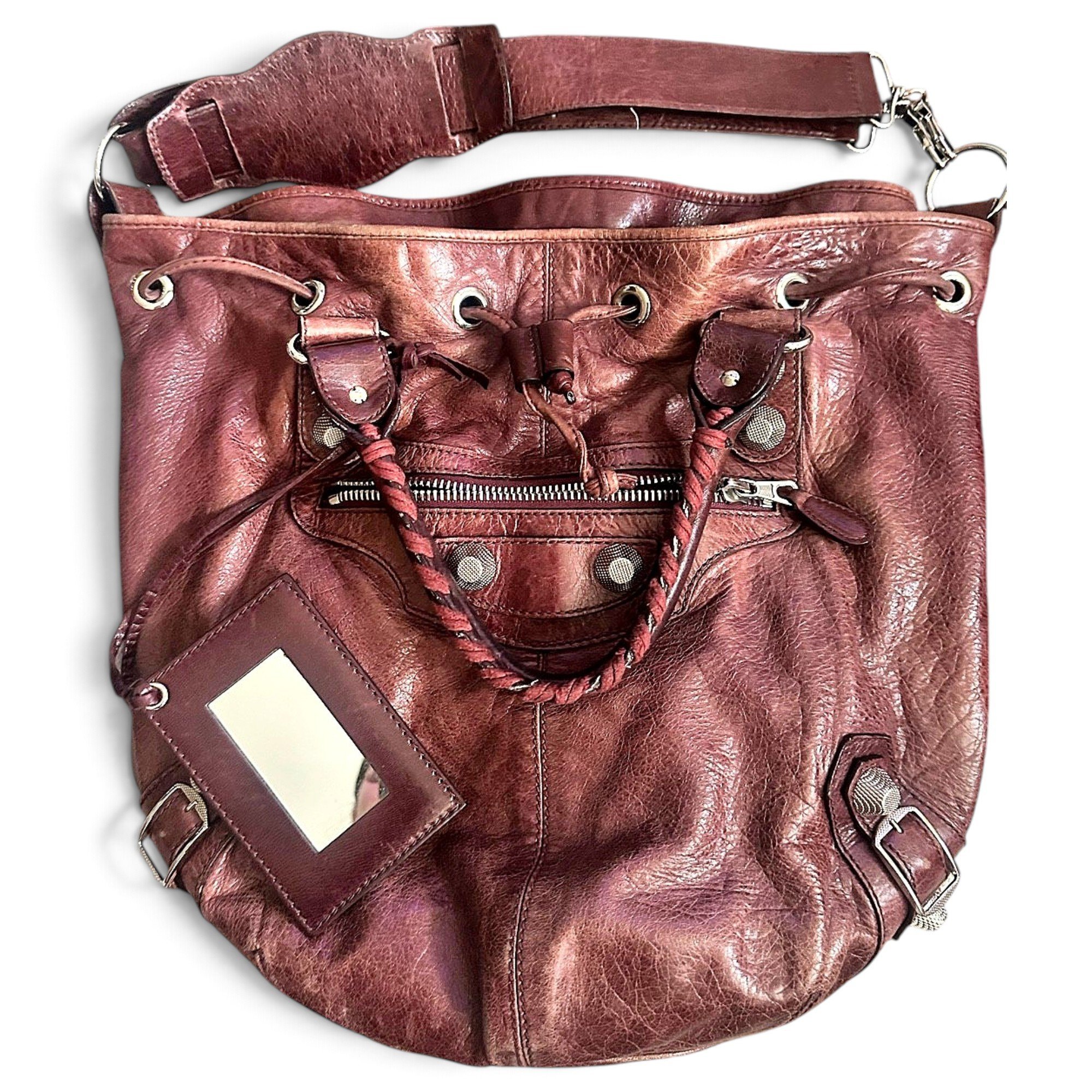 Balenciaga Pompon leather handbag
