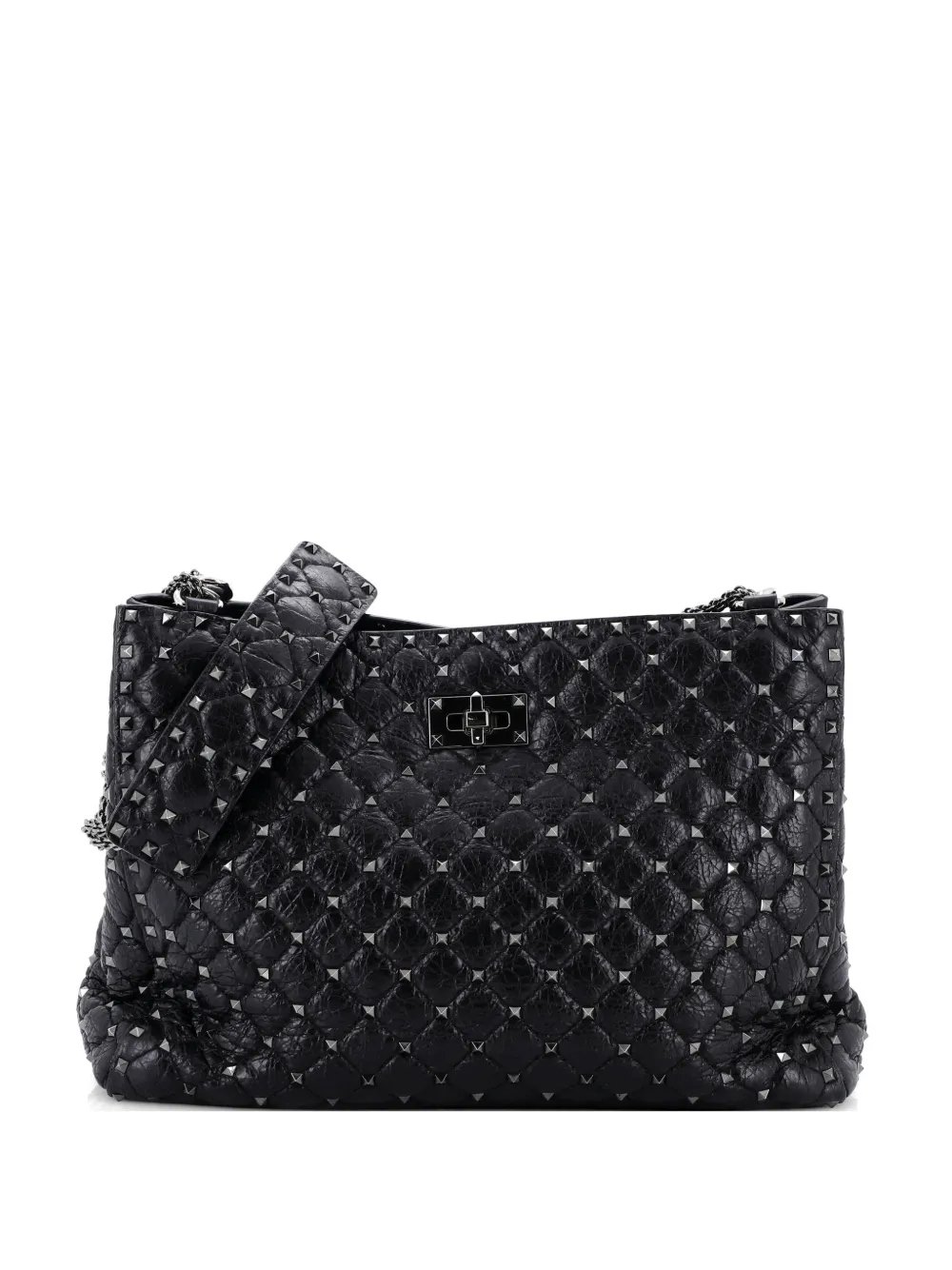 Rockstud Spike Chain Tote Quilted Leather Large shoulder bag