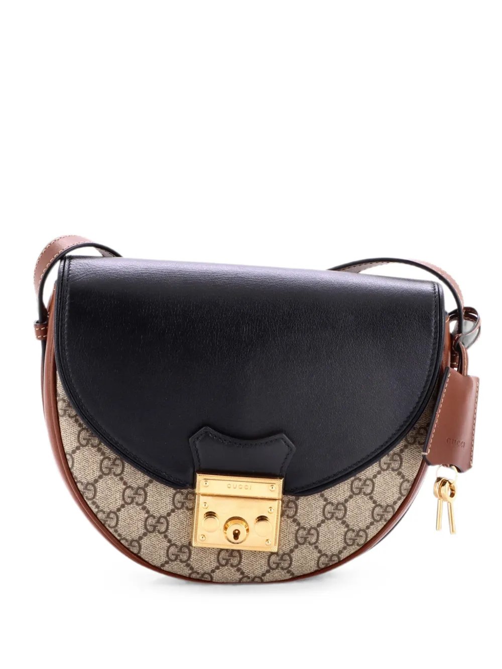 Padlock Saddle Shoulder Bag GG Coated Canvas and Leather Small crossbody bag