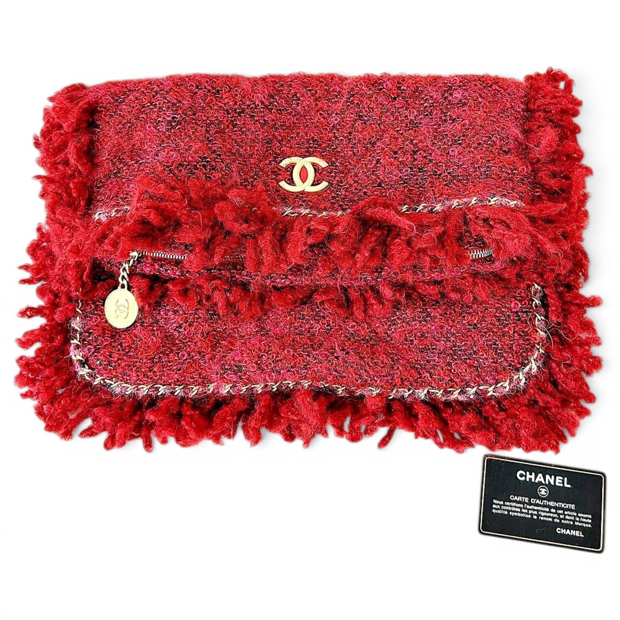 Deauville tweed clutch bag