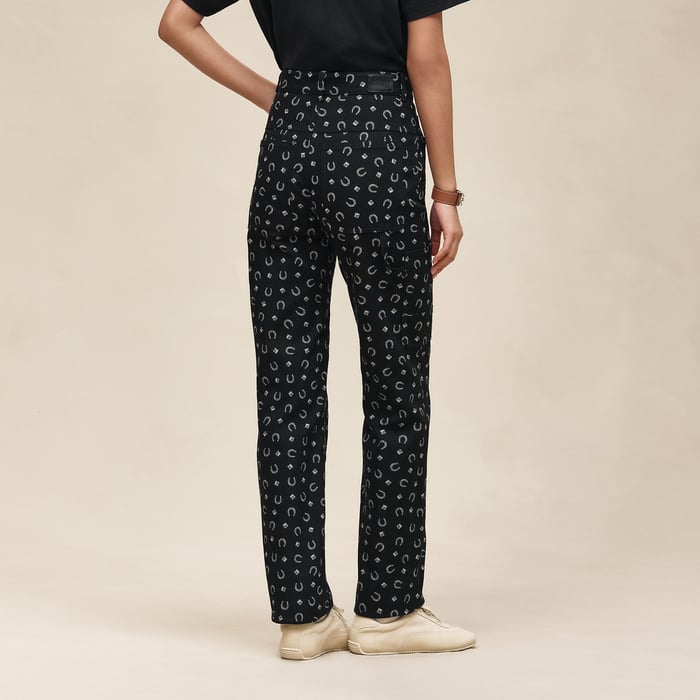 Noir "Porte-bonheur Bandana" Straight Leg Pants