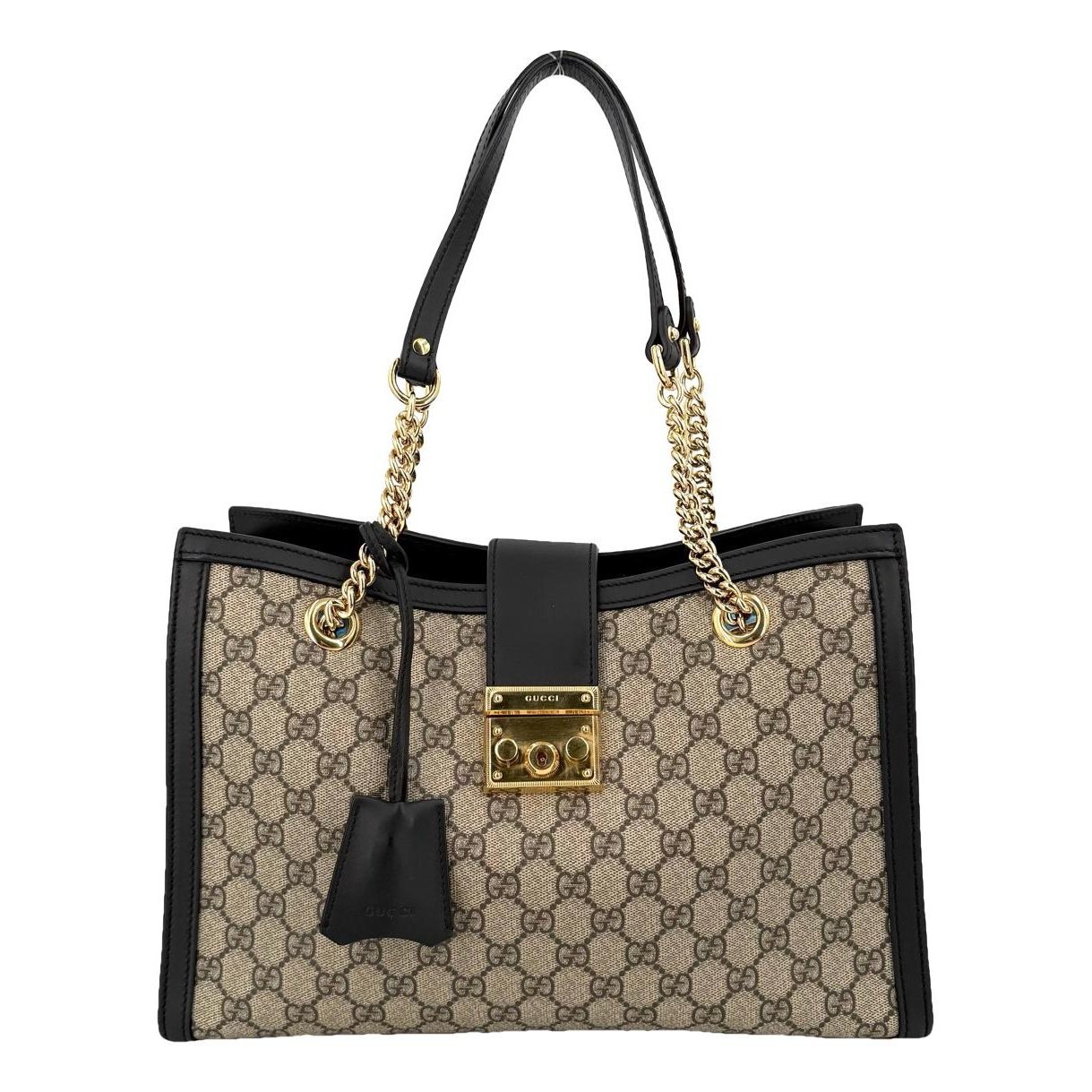 Padlock leather handbag