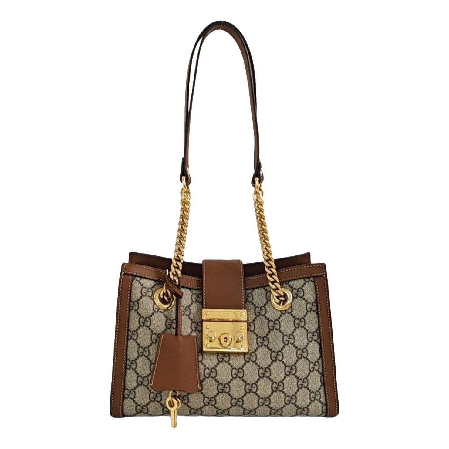 Padlock leather handbag