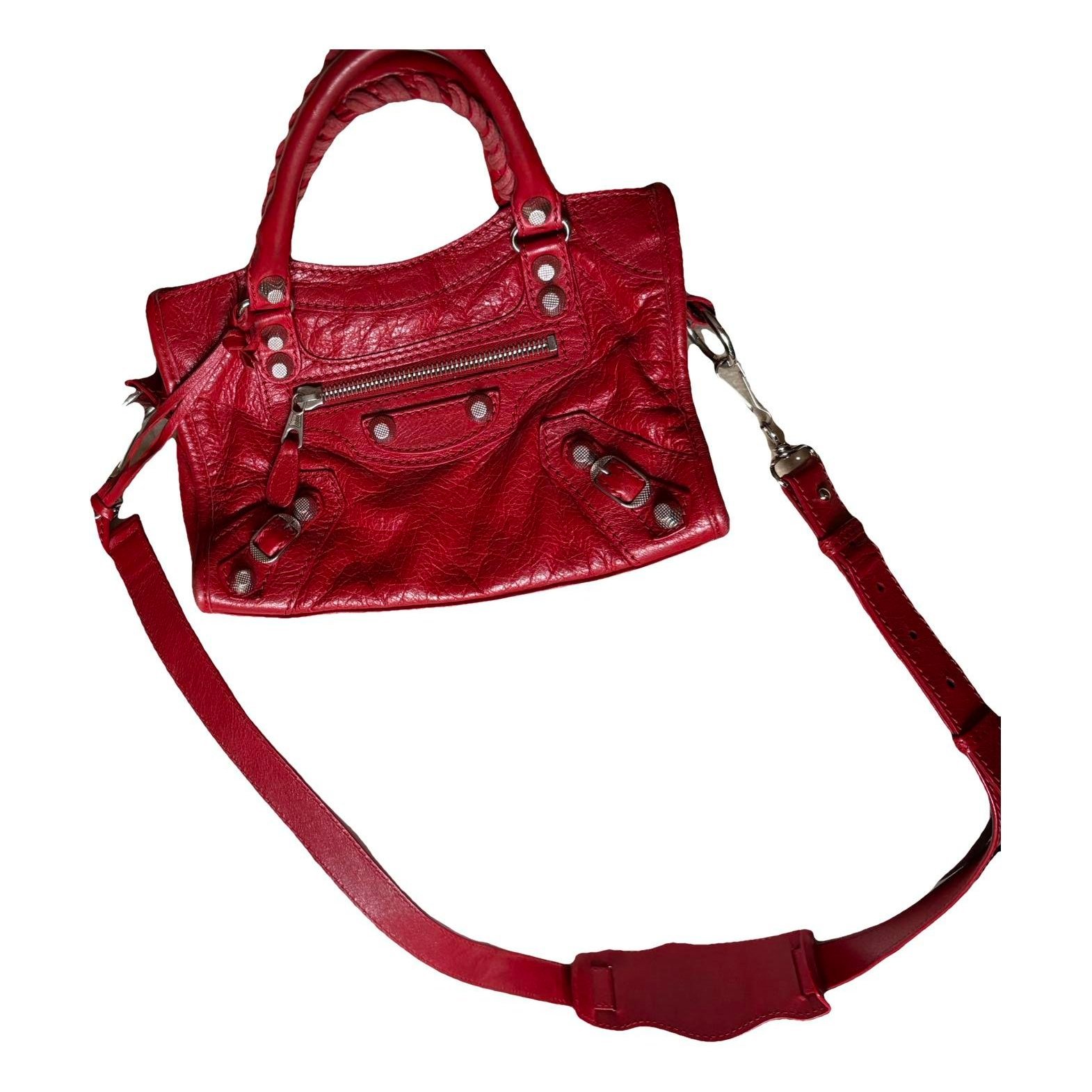 City leather handbag