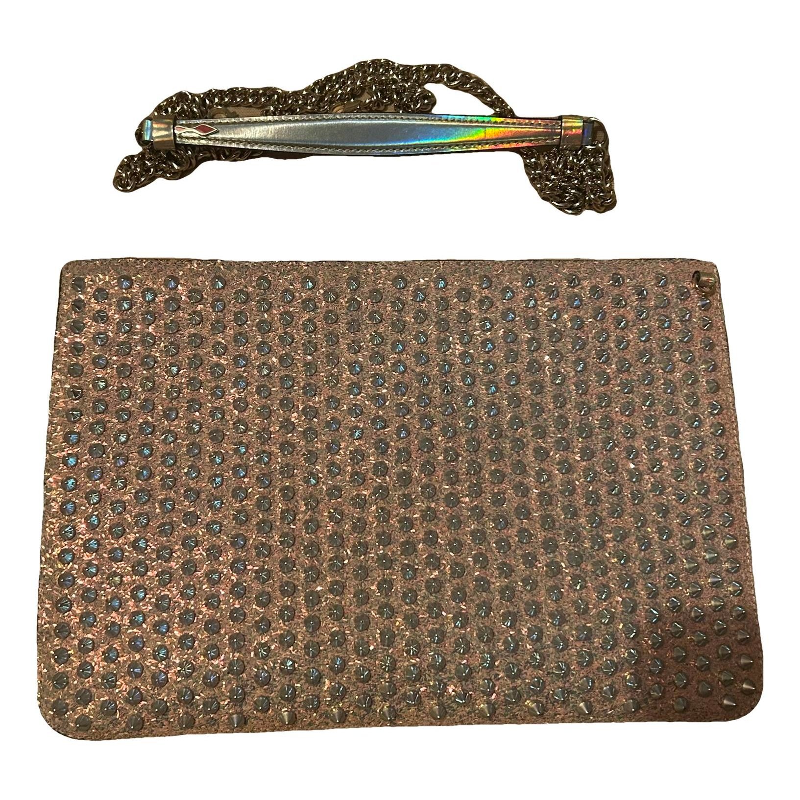 Loubiposh patent leather clutch bag
