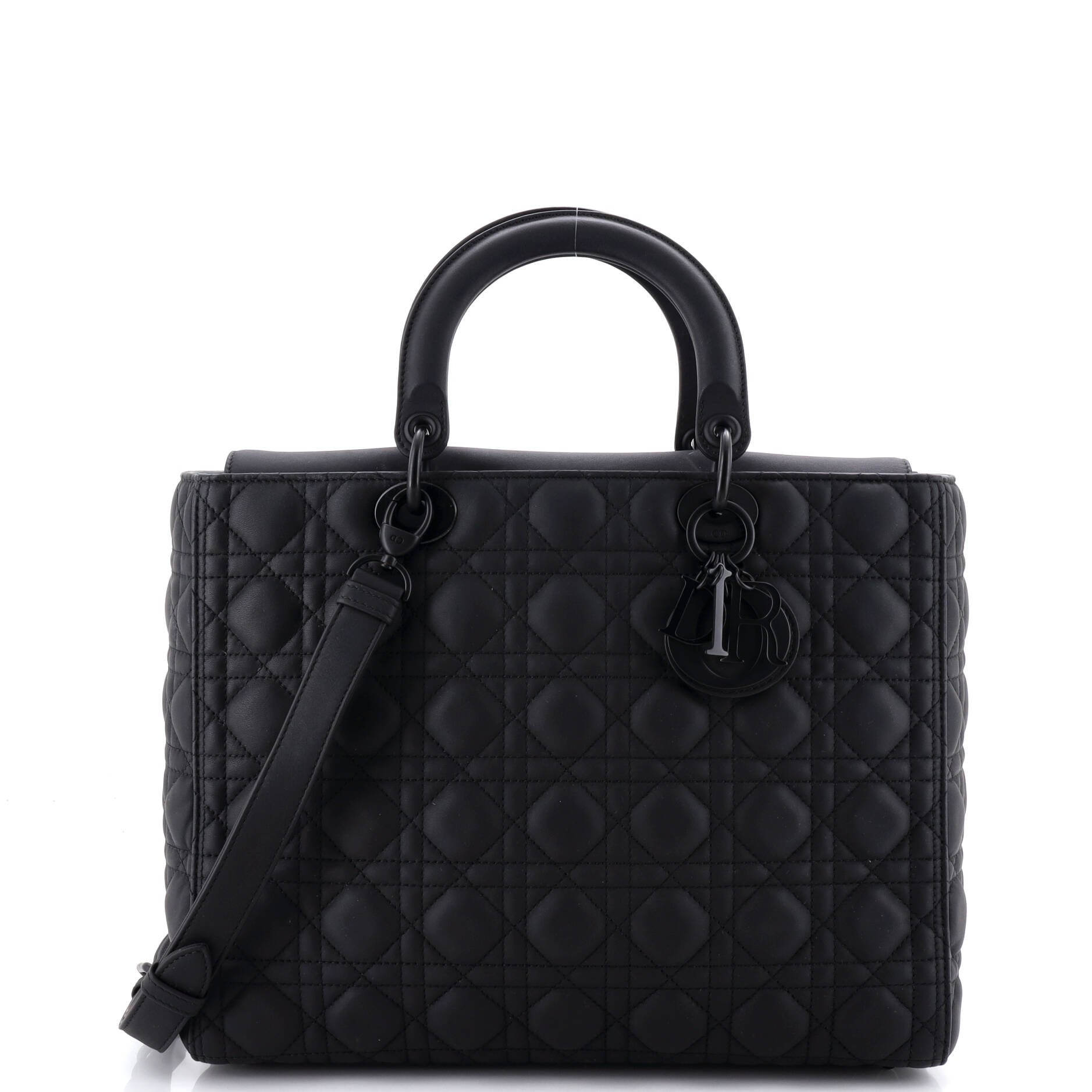 Ultra Matte Lady Dior Bag Cannage Quilt Calfskin Large