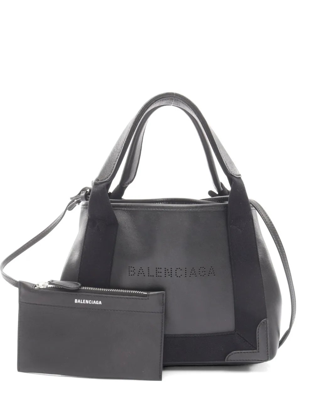 2000s Navy Cabas leather tote bag