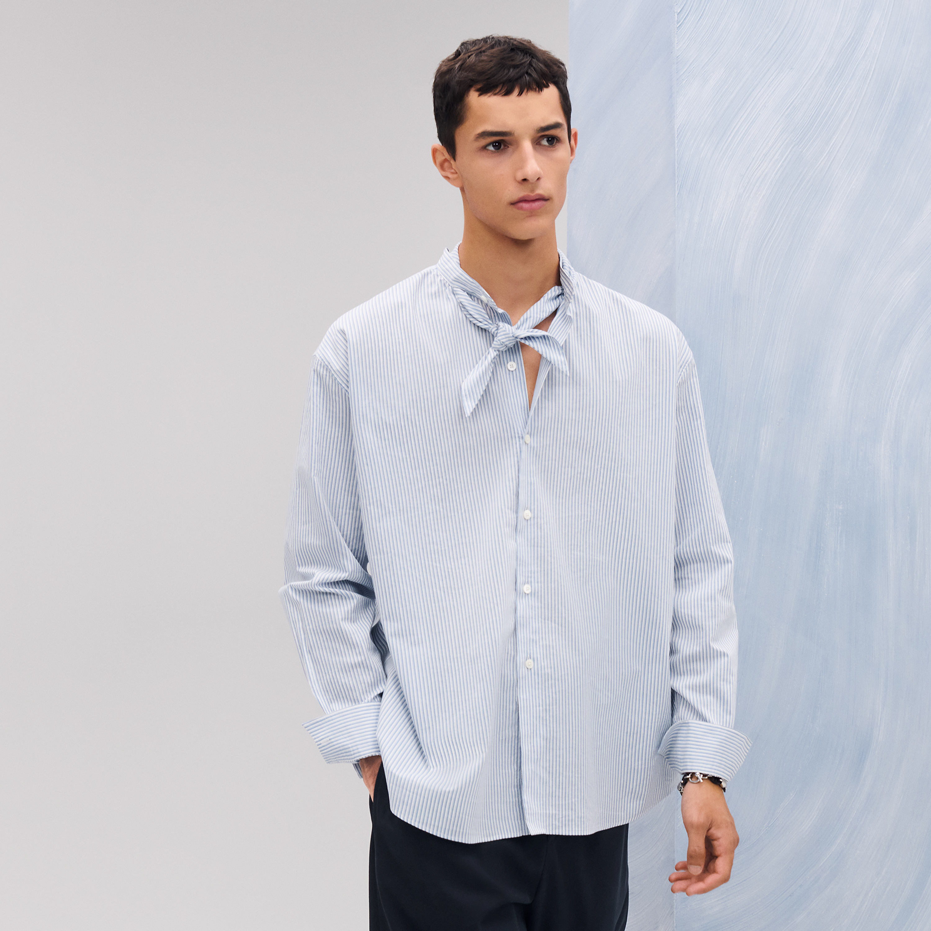 "Doubles rayures serties" boxy fit shirt