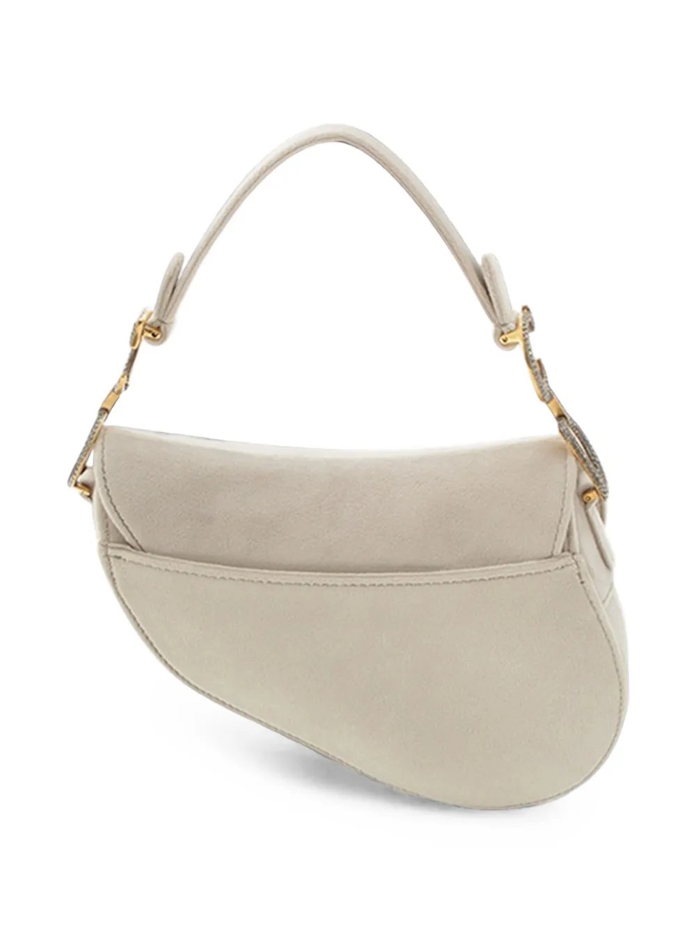 Dior 2000-2026 Mini Velvet Crystal Embellished Hardware Saddle Bag satchel
