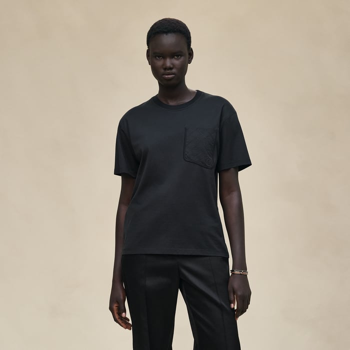 Noir Maxi Embroidered Pocket T-shirt
