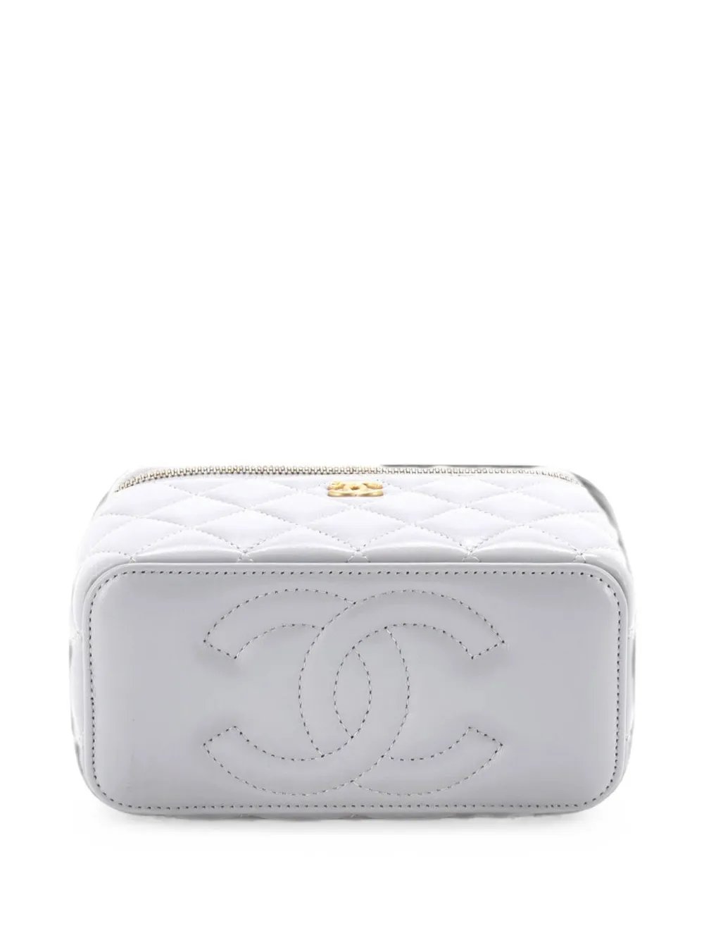 Pearl Crush Vanity Case with Chain Quilted Lambskin Small clutch bag