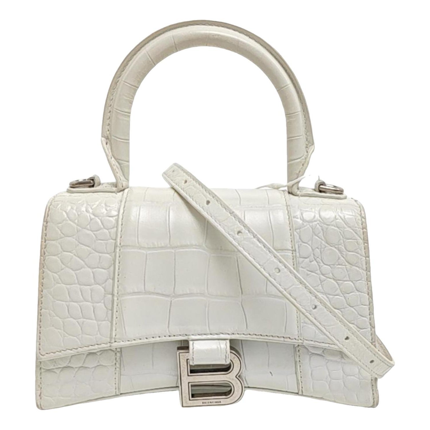 Hourglass leather handbag