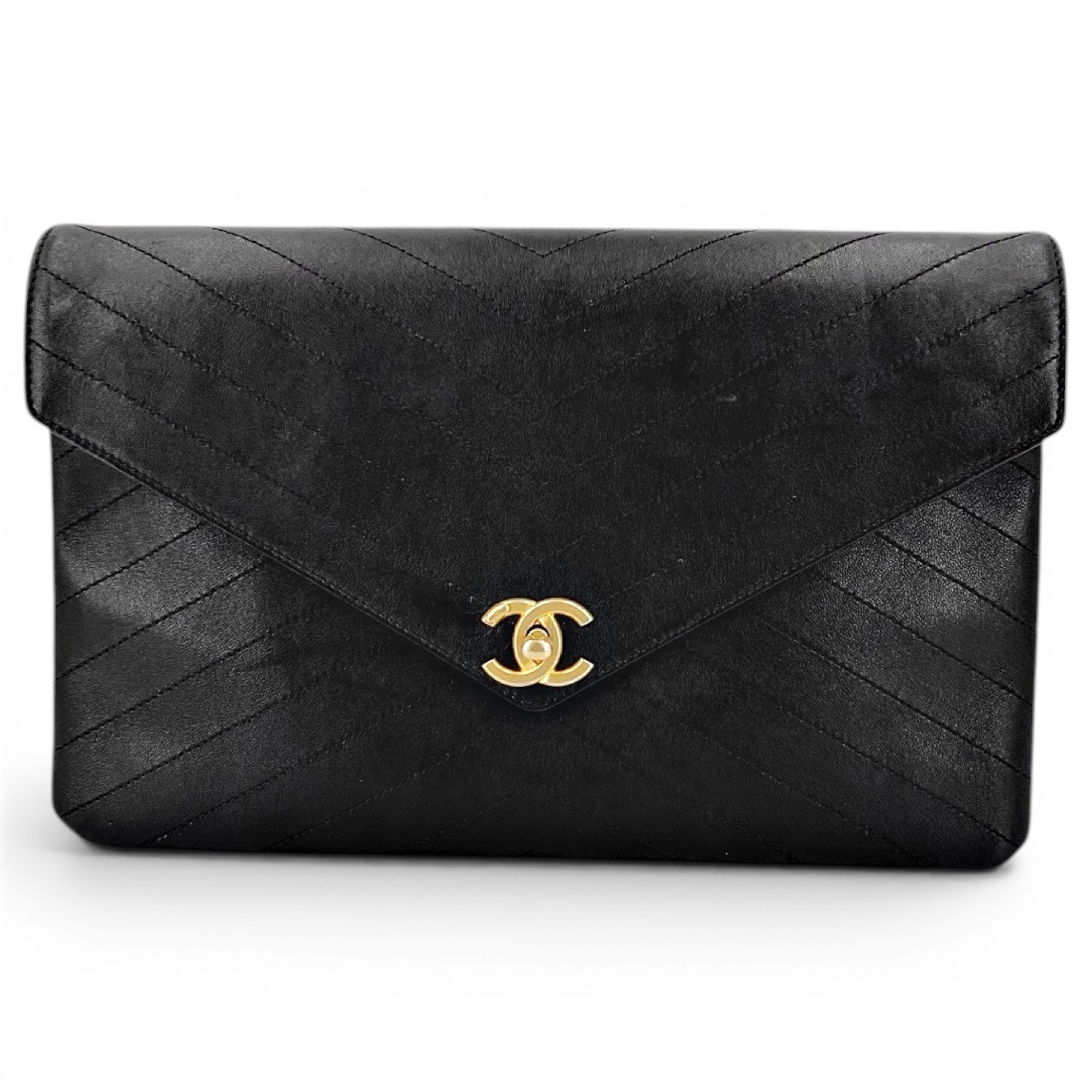 Leather clutch bag