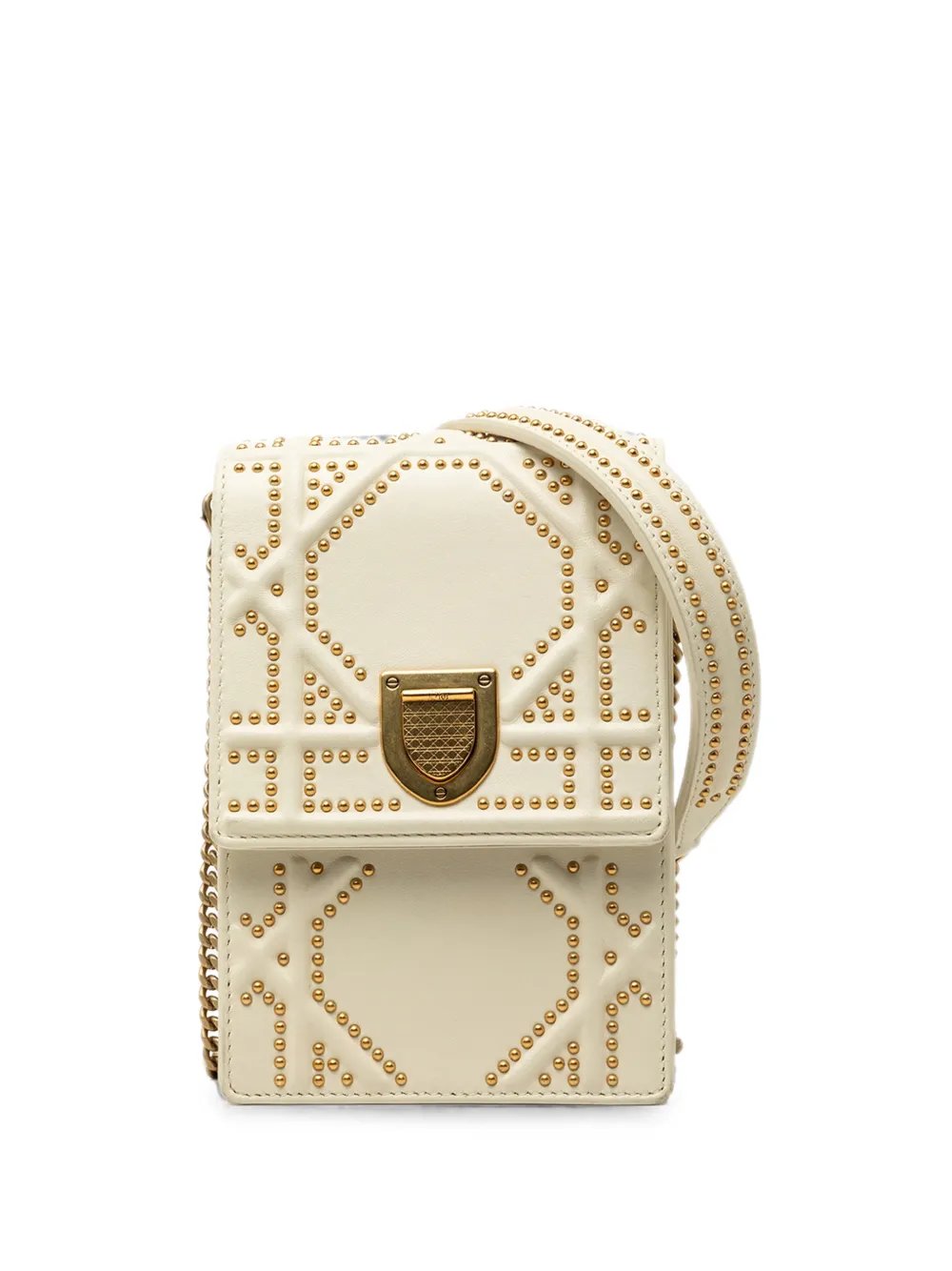 2017 Studded Lambskin Vertical Diorama crossbody bag
