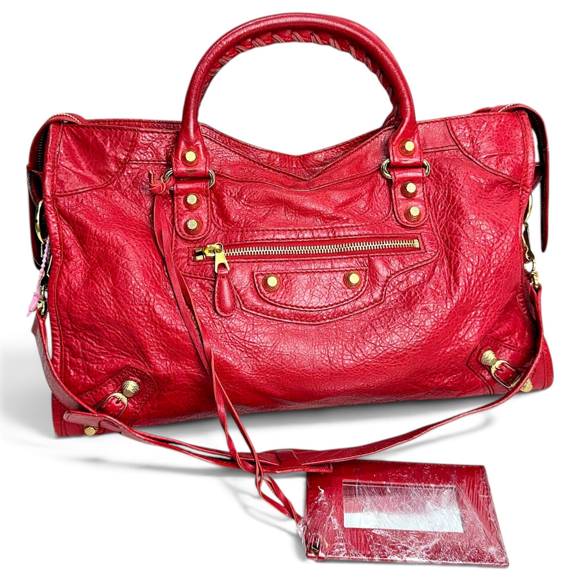 City leather handbag