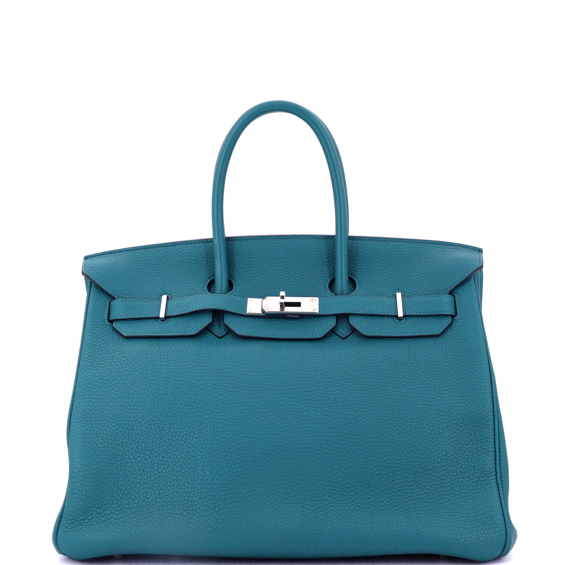 Hermes Birkin Handbag Bleu Izmir Togo with Palladium Hardware 35