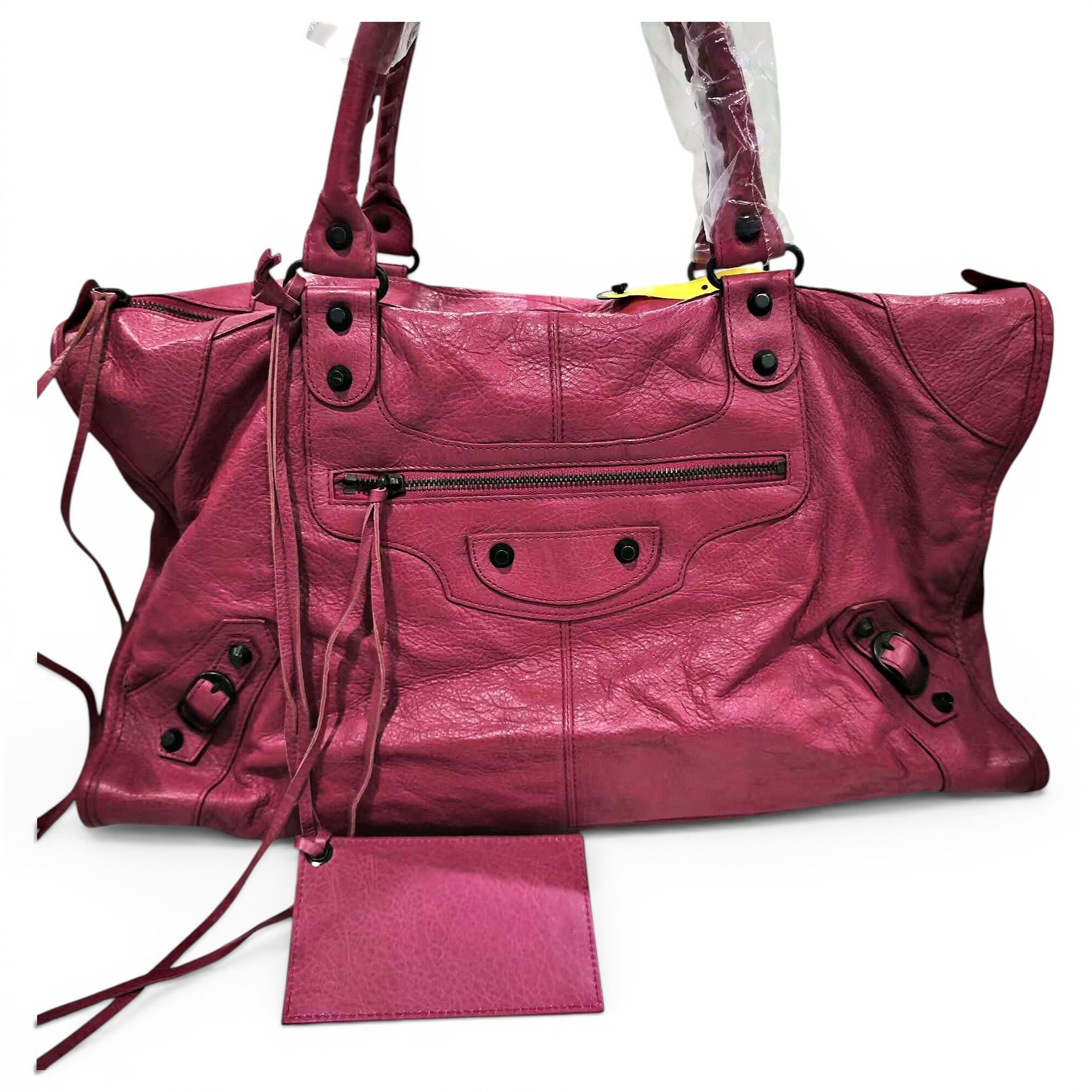 City leather handbag
