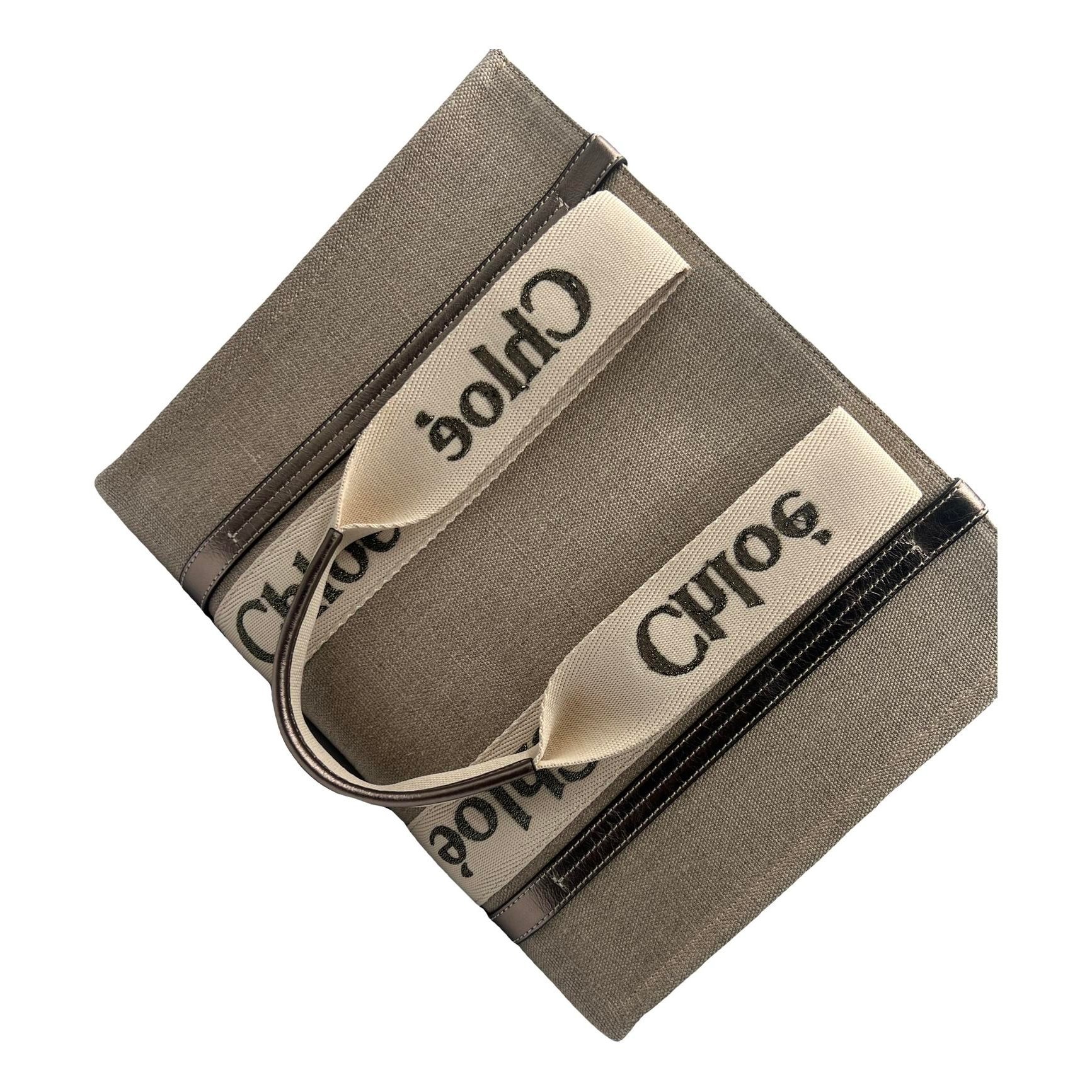 Woody linen tote