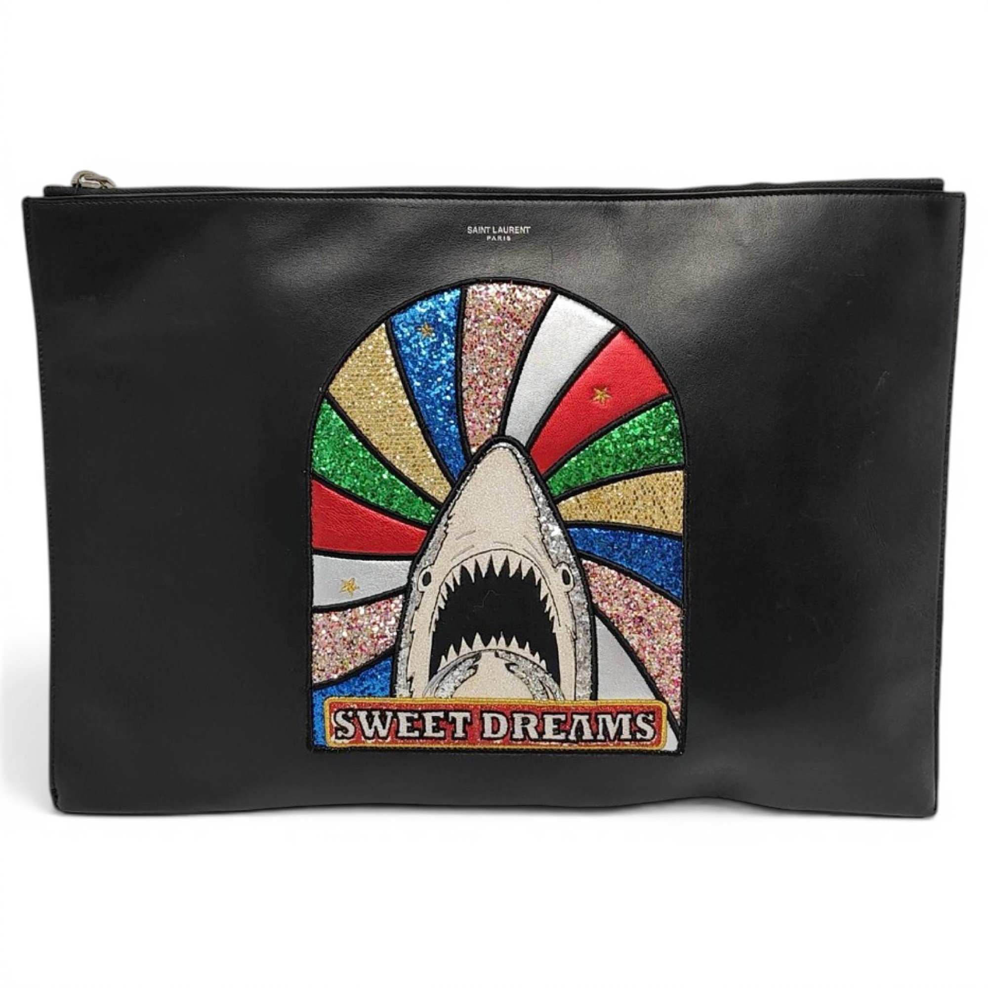Leather clutch bag