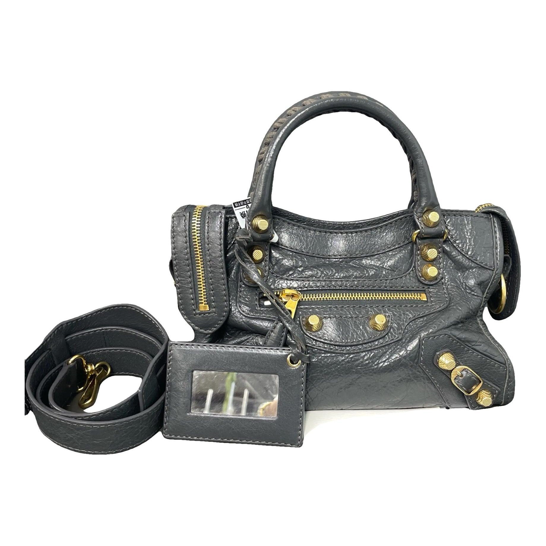 City leather handbag