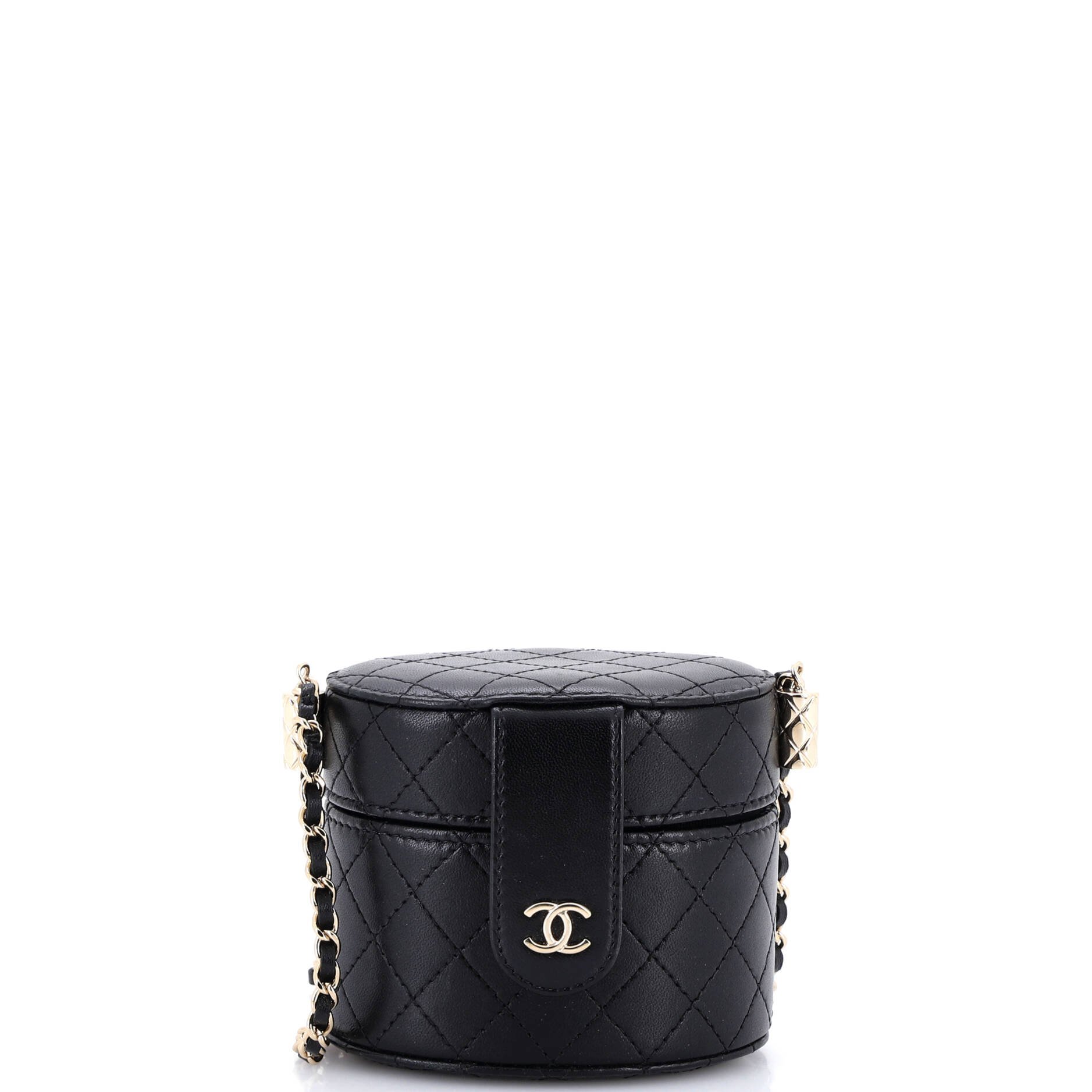 CC Allure Vanity Case with Chain Quilted Lambskin Small