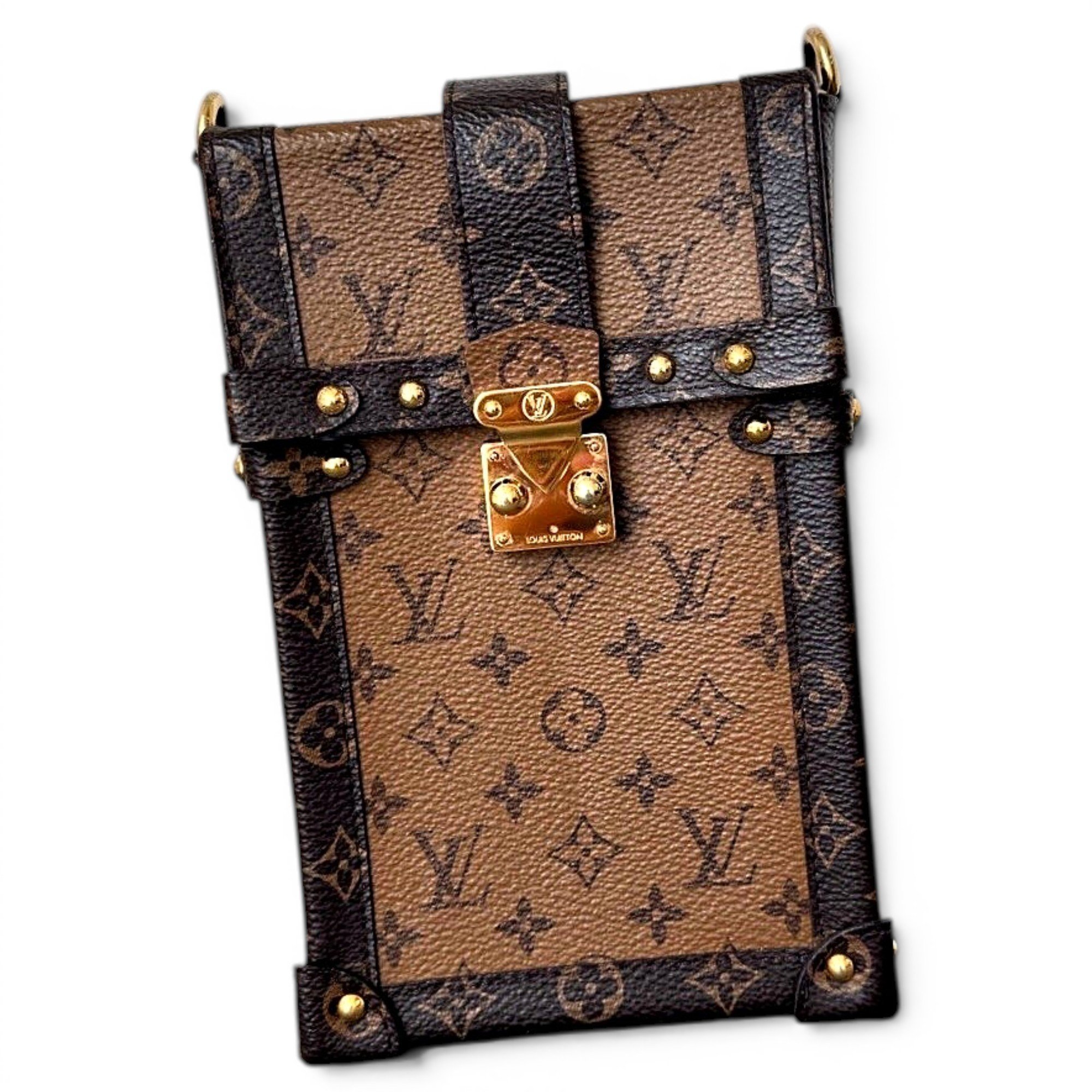 Pochette Trunk Verticale leather handbag