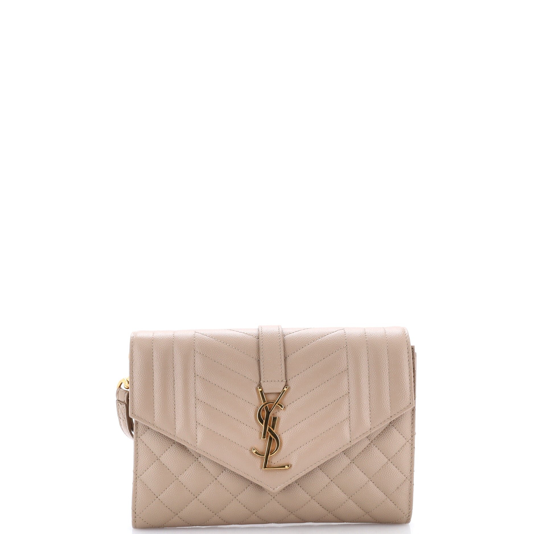 Classic Monogram Envelope Wristlet Clutch Mixed Matelasse Leather