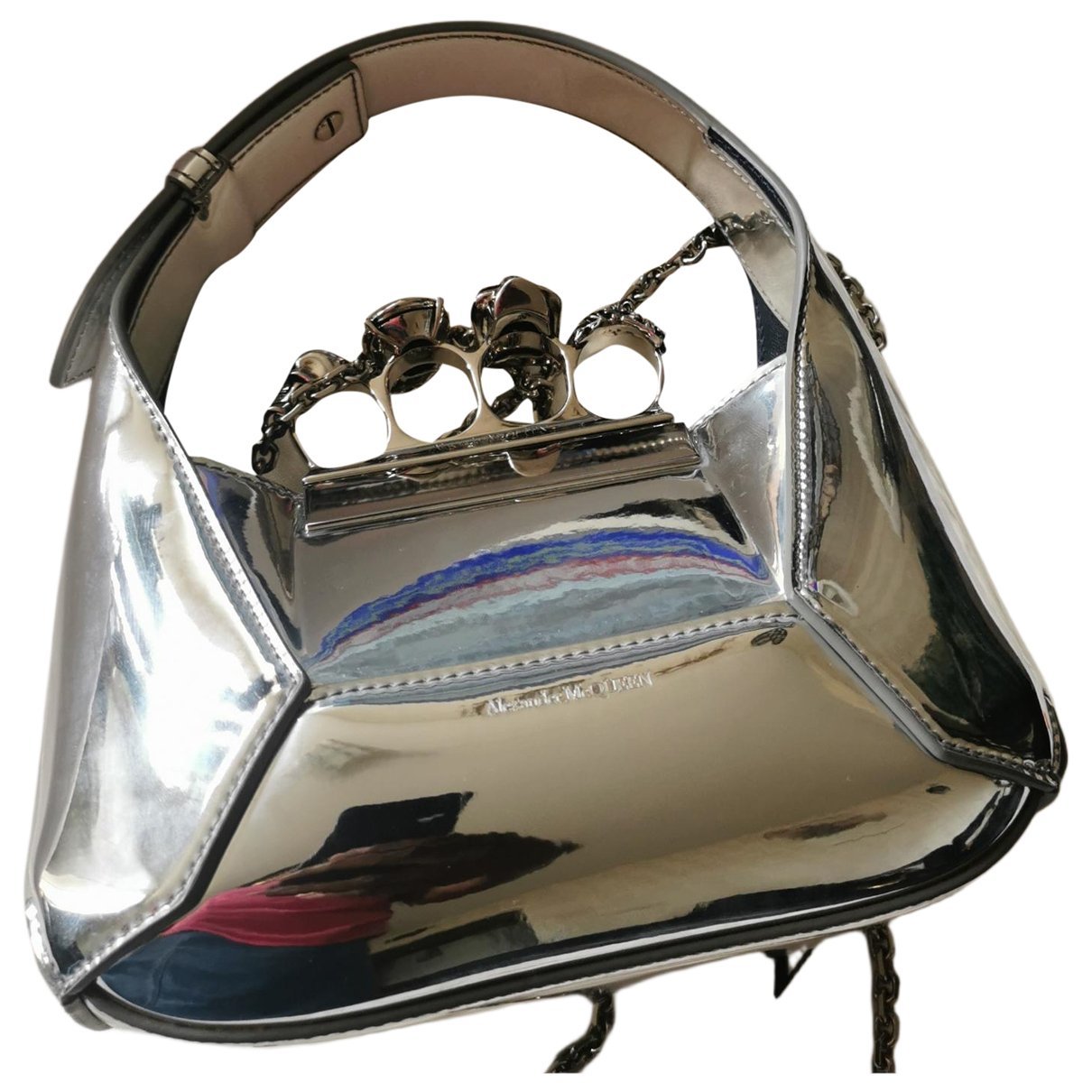 Knuckle leather handbag