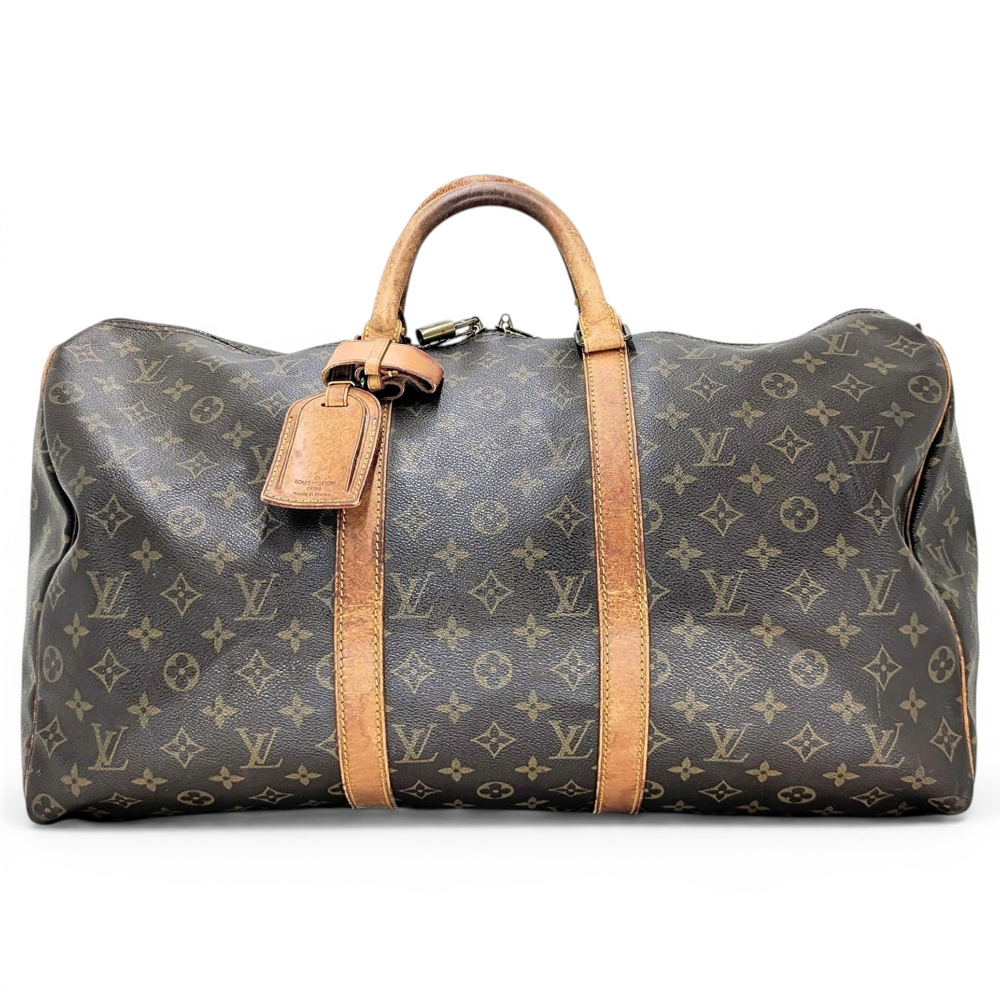 Keepall leather travel bag