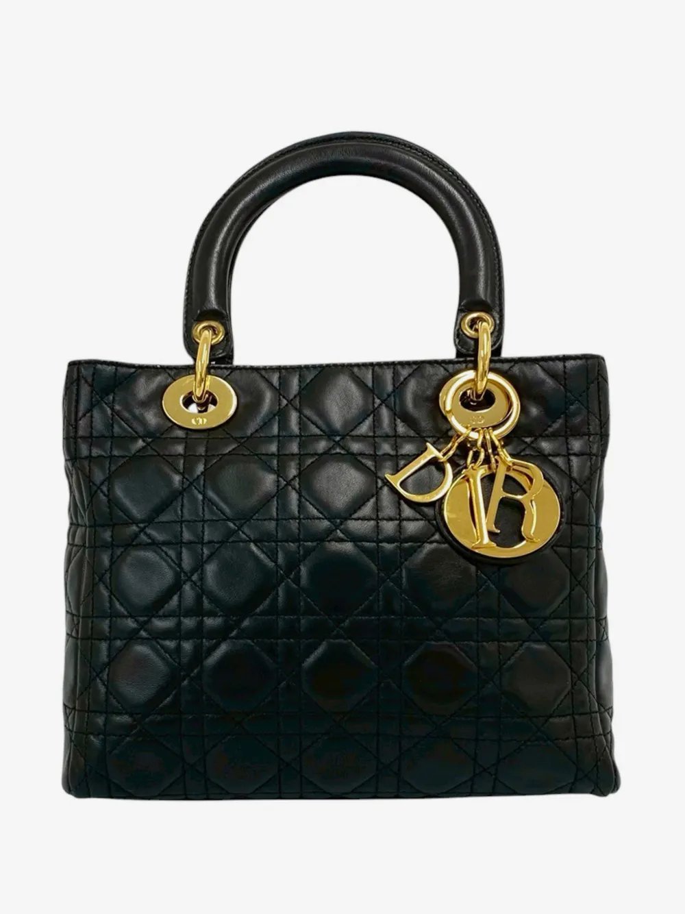 Dior 2010-2026 Medium Lambskin Cannage Lady Dior satchel