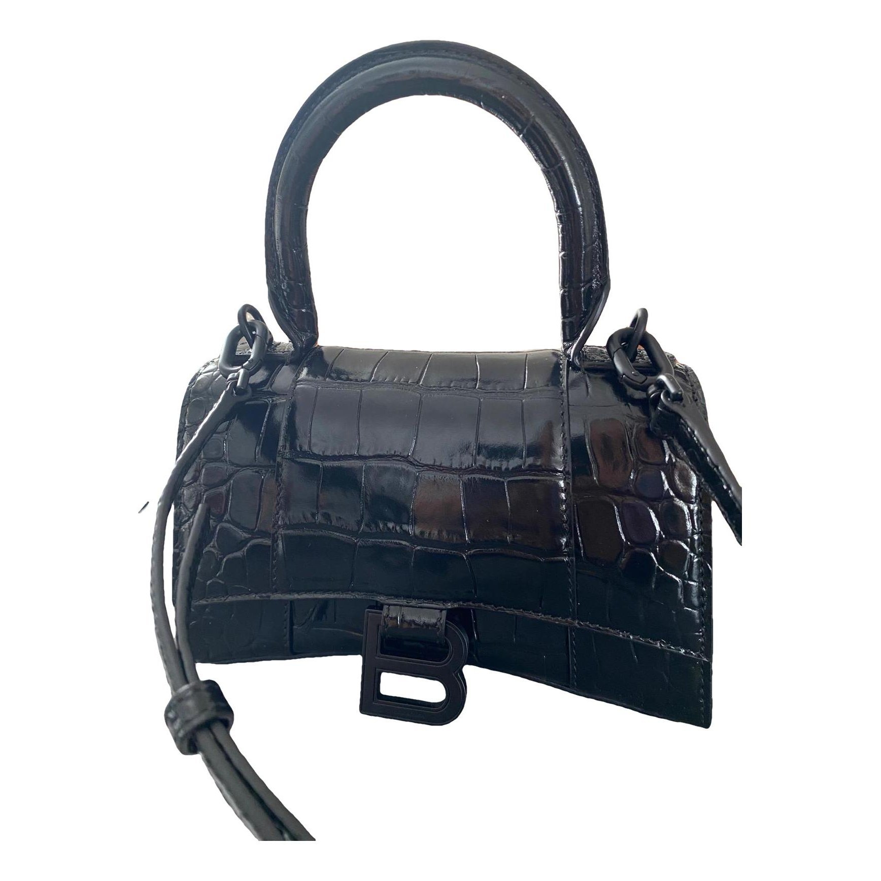 Hourglass leather crossbody bag