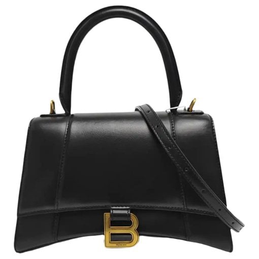 Hourglass leather handbag
