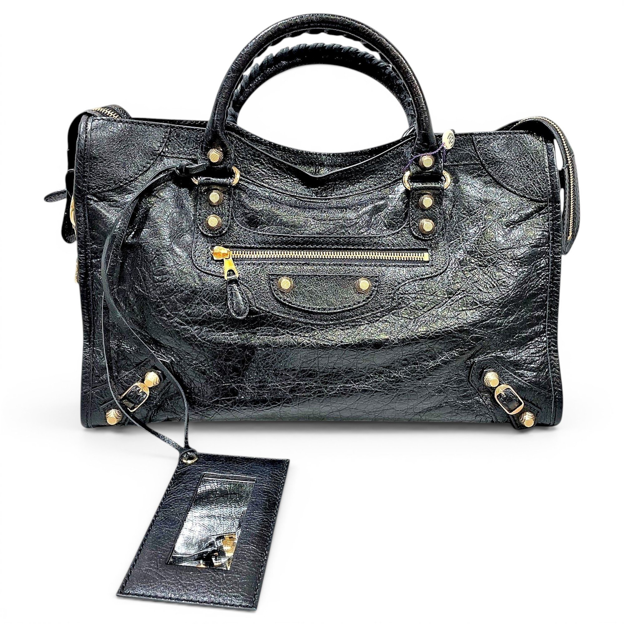 City leather handbag