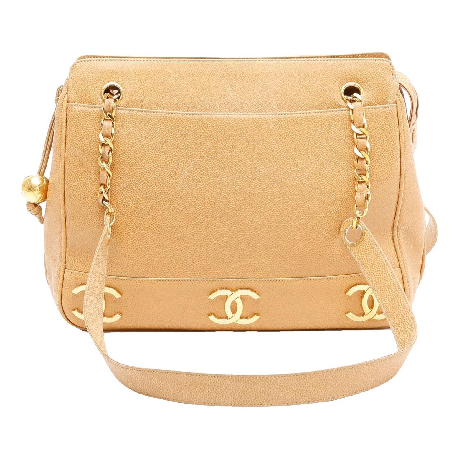 Trendy CC leather handbag